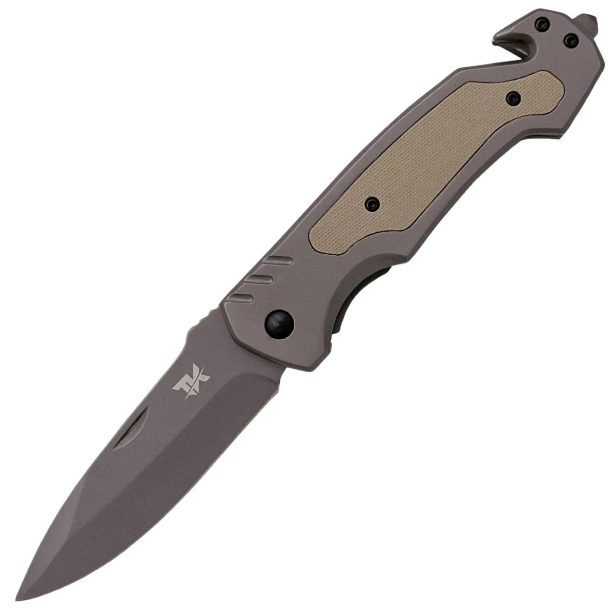 Navaja Rescate Tramuntana Acero Inoxidable Titanio G10 Marrón