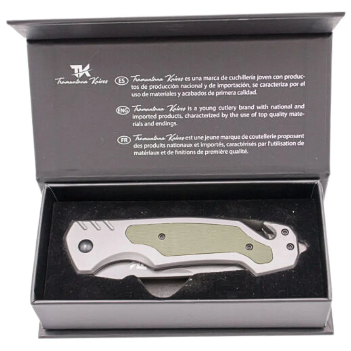 Navaja Rescate Tramuntana Acero Inoxidable Titanio G10 Verde