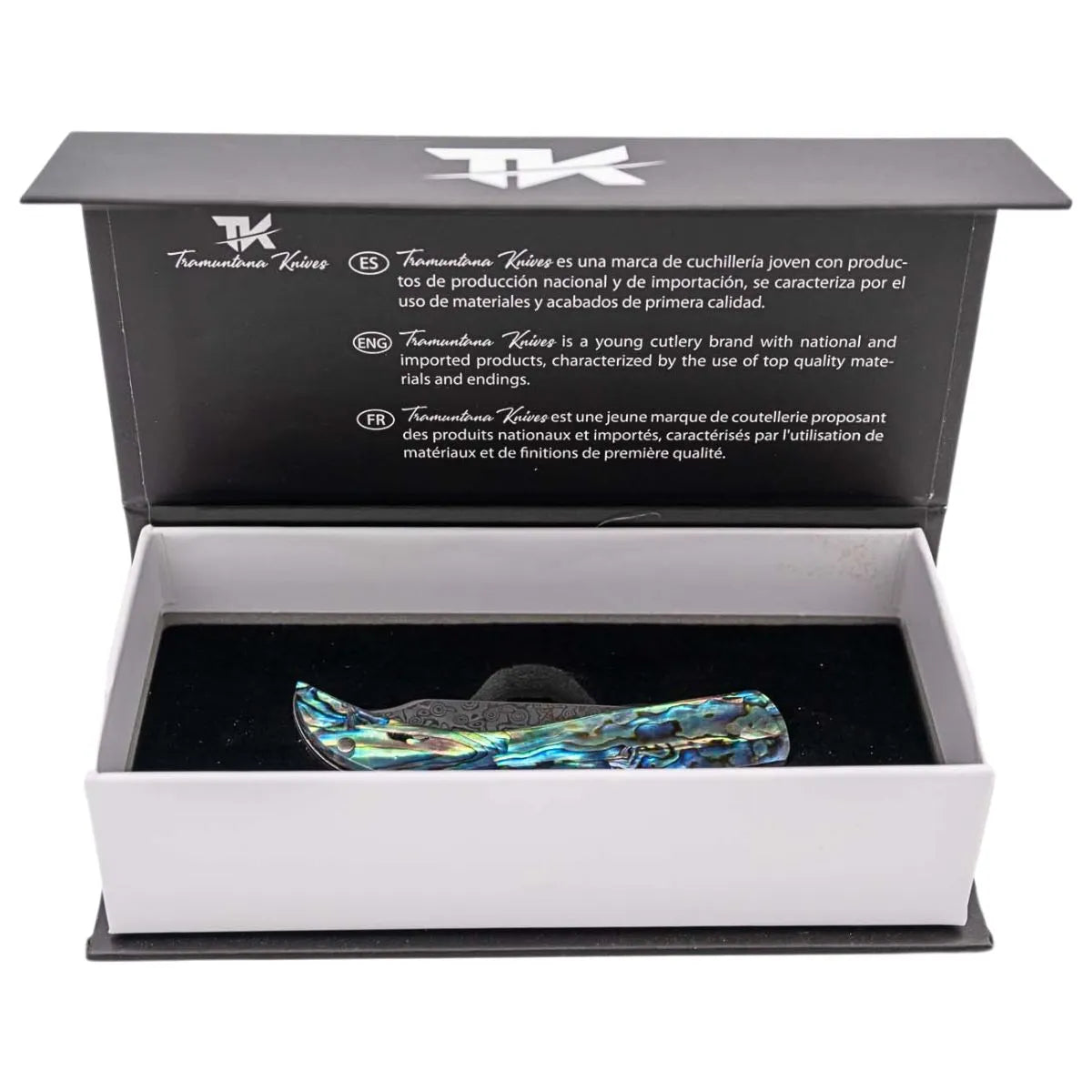 Navaja Rústica Tramuntana Knives en Acero de Damasco