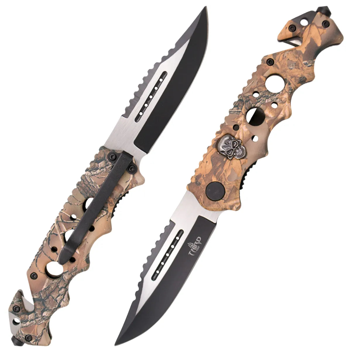 Navaja Third Calavera Aluminio con Hoja de 9 cm - bosque otoñal