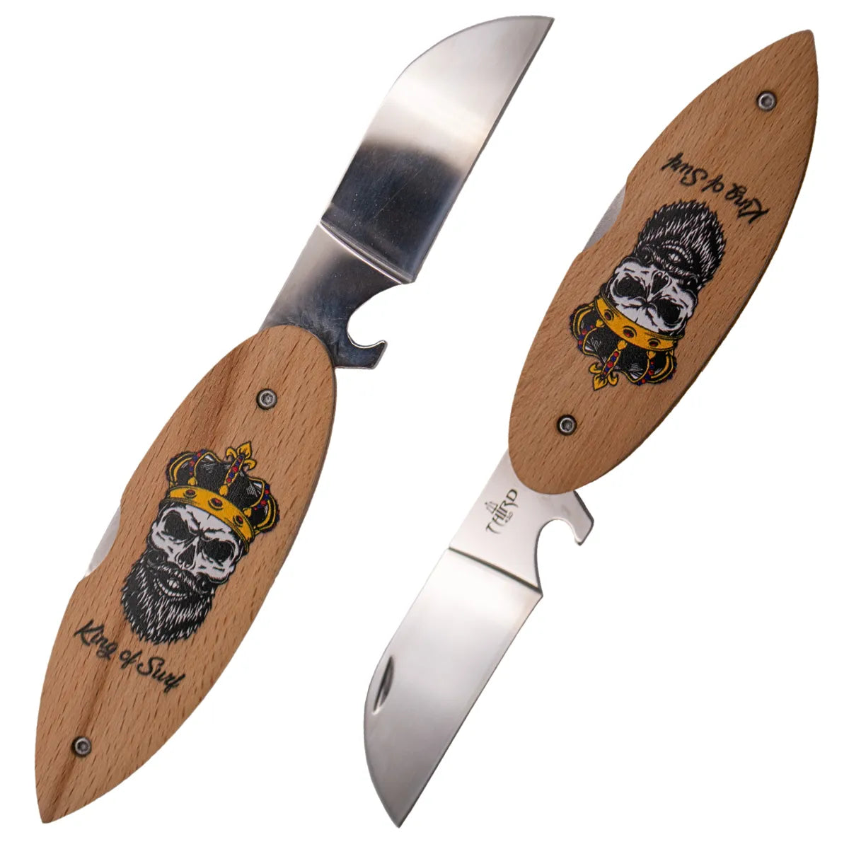 Navaja Third Surf con Abrelatas Mango de Haya - Diseño King of Surf