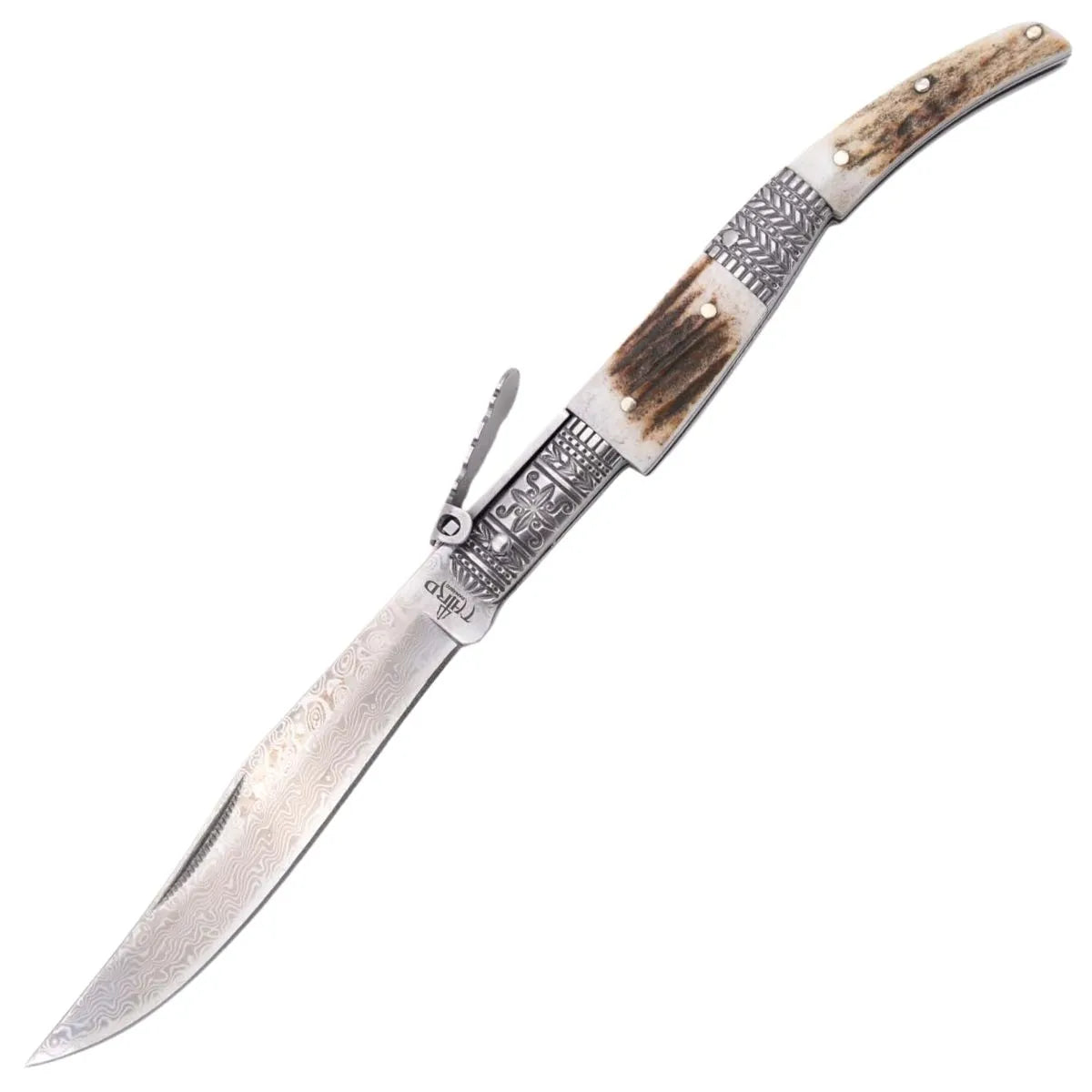 Navaja de Carraca Clásica Third Serie Ciervo Hoja de Damasco