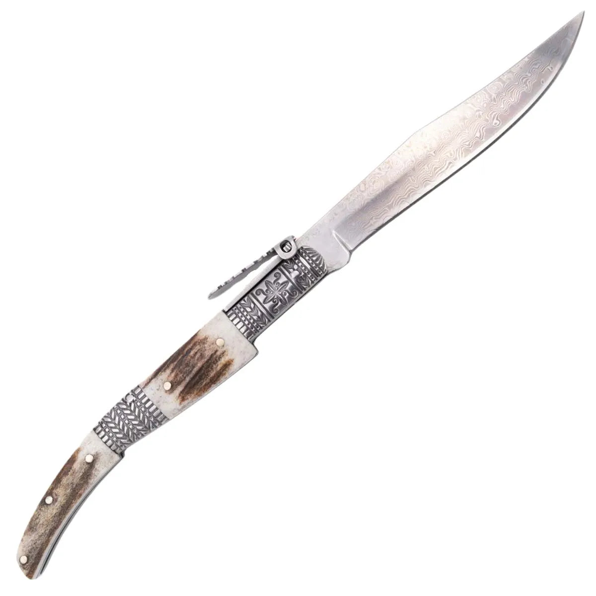 Navaja de Carraca Clásica Third Serie Ciervo Hoja de Damasco