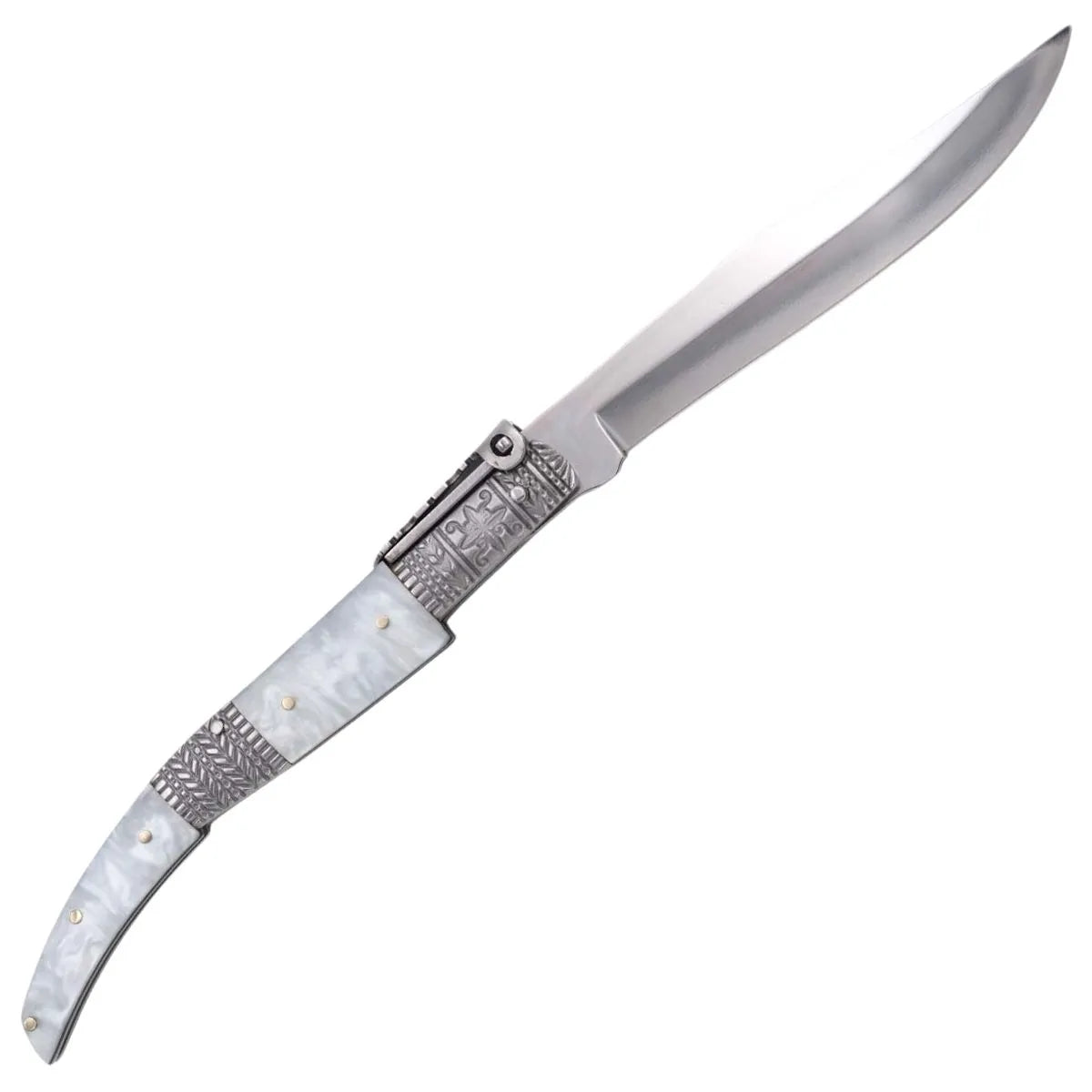 Navaja de Carraca Decorativa Seda Perla Inspiración Española