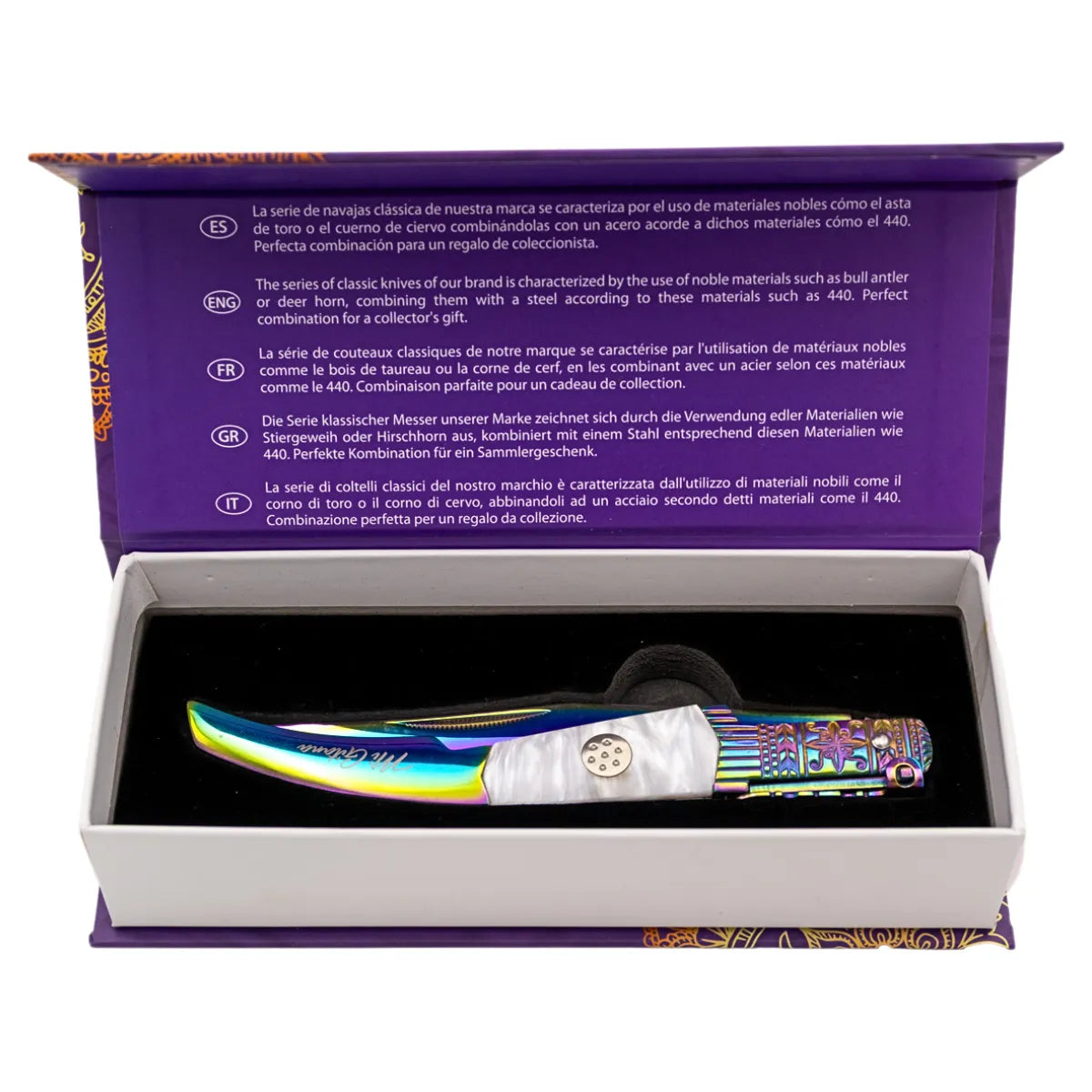 Navaja de Carraca Third Mi Gitana Rainbow con Acabado Titanio