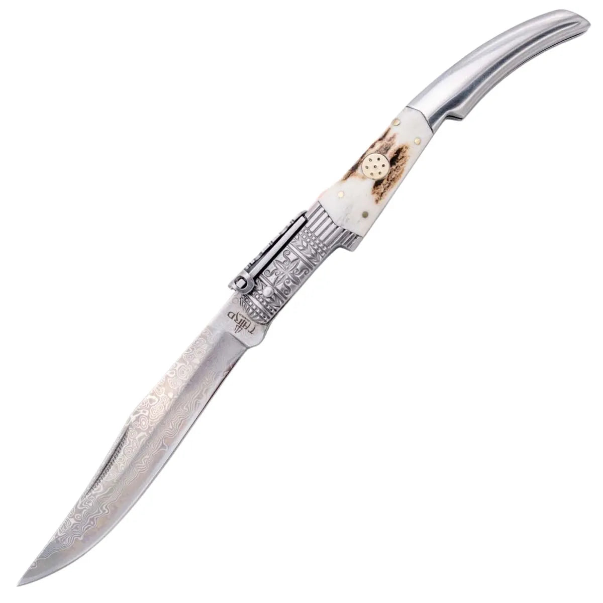 Navaja de Carraca Third Serie Ciervo Hoja de Damasco