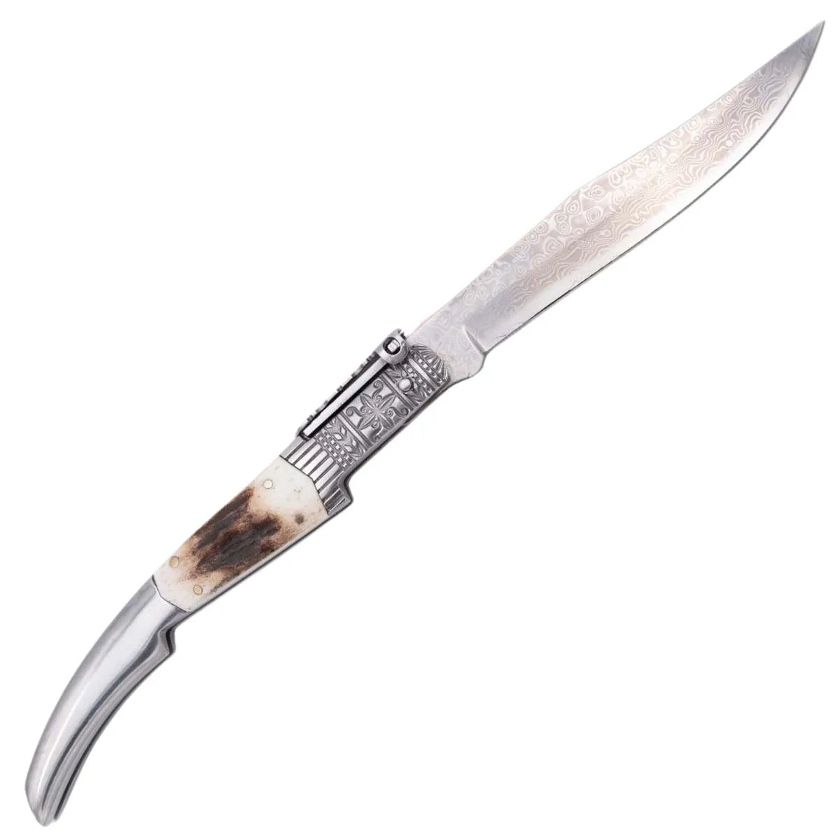 Navaja de Carraca Third Serie Ciervo Hoja de Damasco