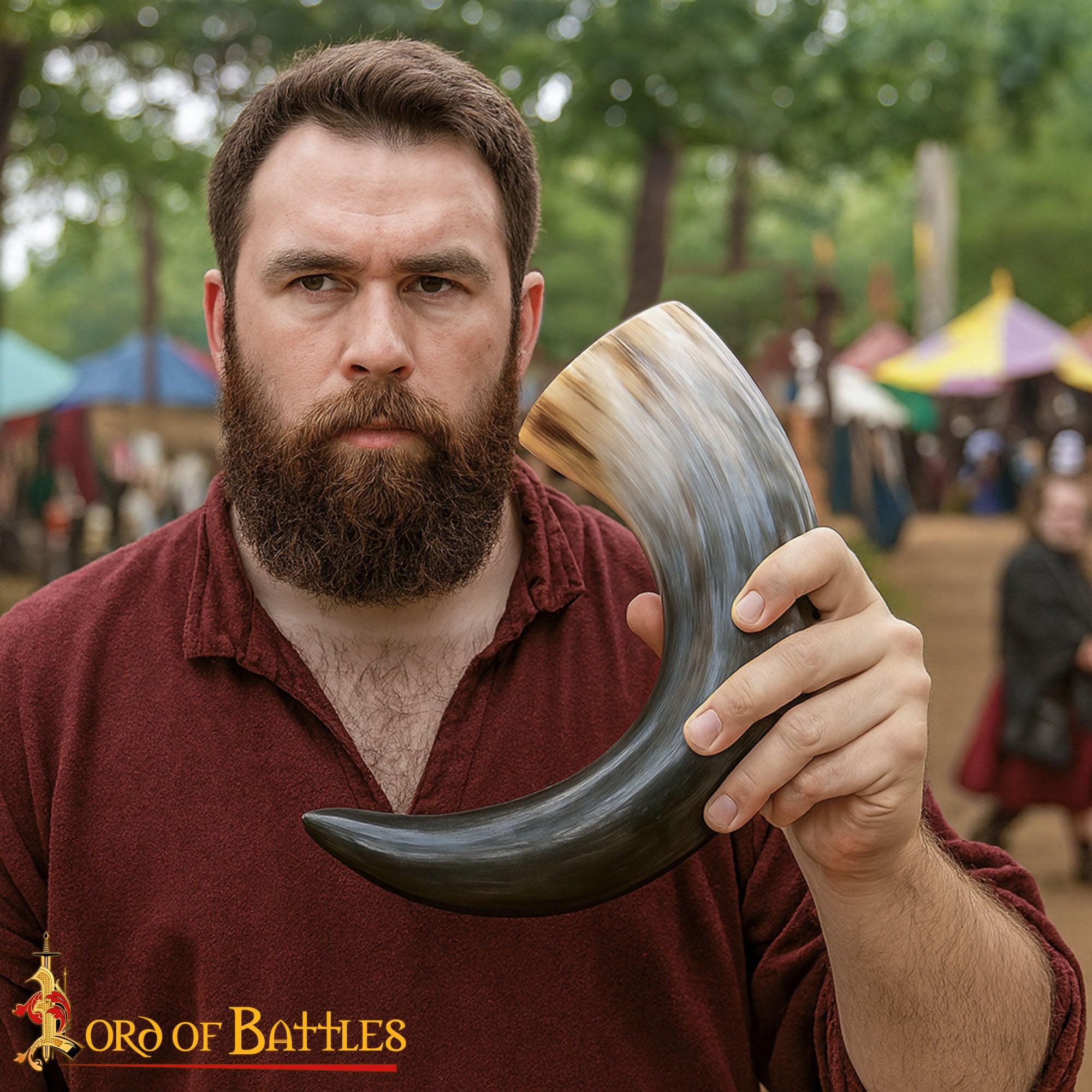 Cuerno Medieval Vikingo Nórdico para Beber - Hecho a Mano con Auténtico Cuerno de Buey (1000 Ml de Capacidad) - Imagen 6