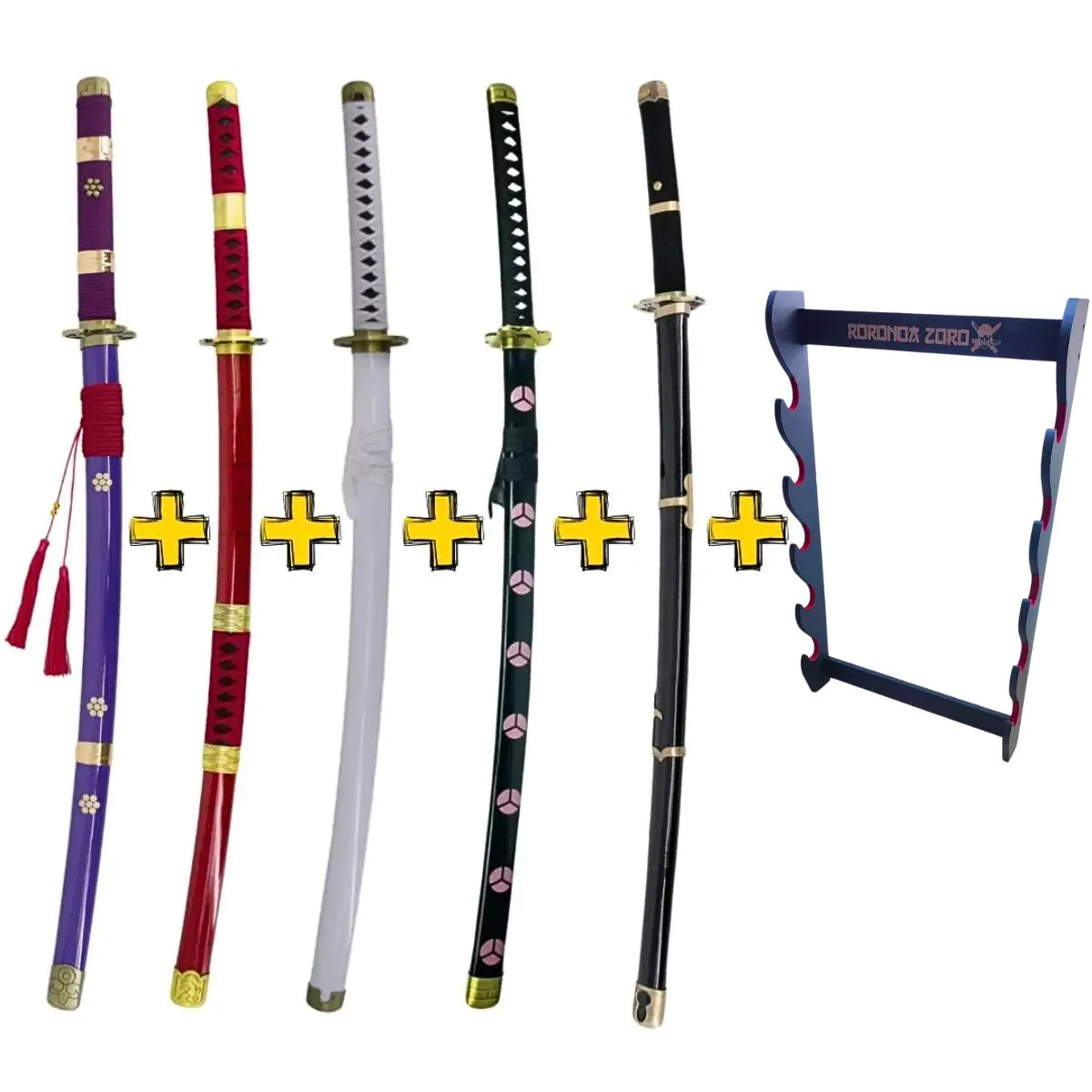 Pack5 katanas Hoja de Bambú Zoro One Piece