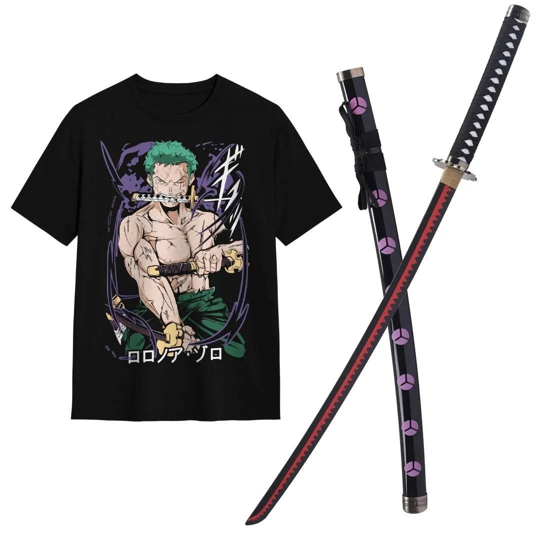 Pack Katana Bambú Shusui de Zoro + Camiseta Zoro + Katanero de Regalo