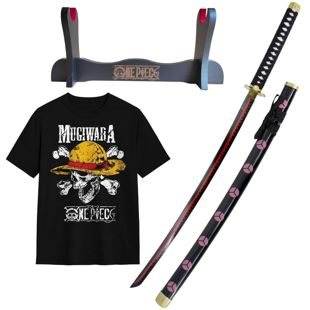 Pack Katana Decorativa Shusui de Zoro + Camiseta Calavera Luffy de Regalo