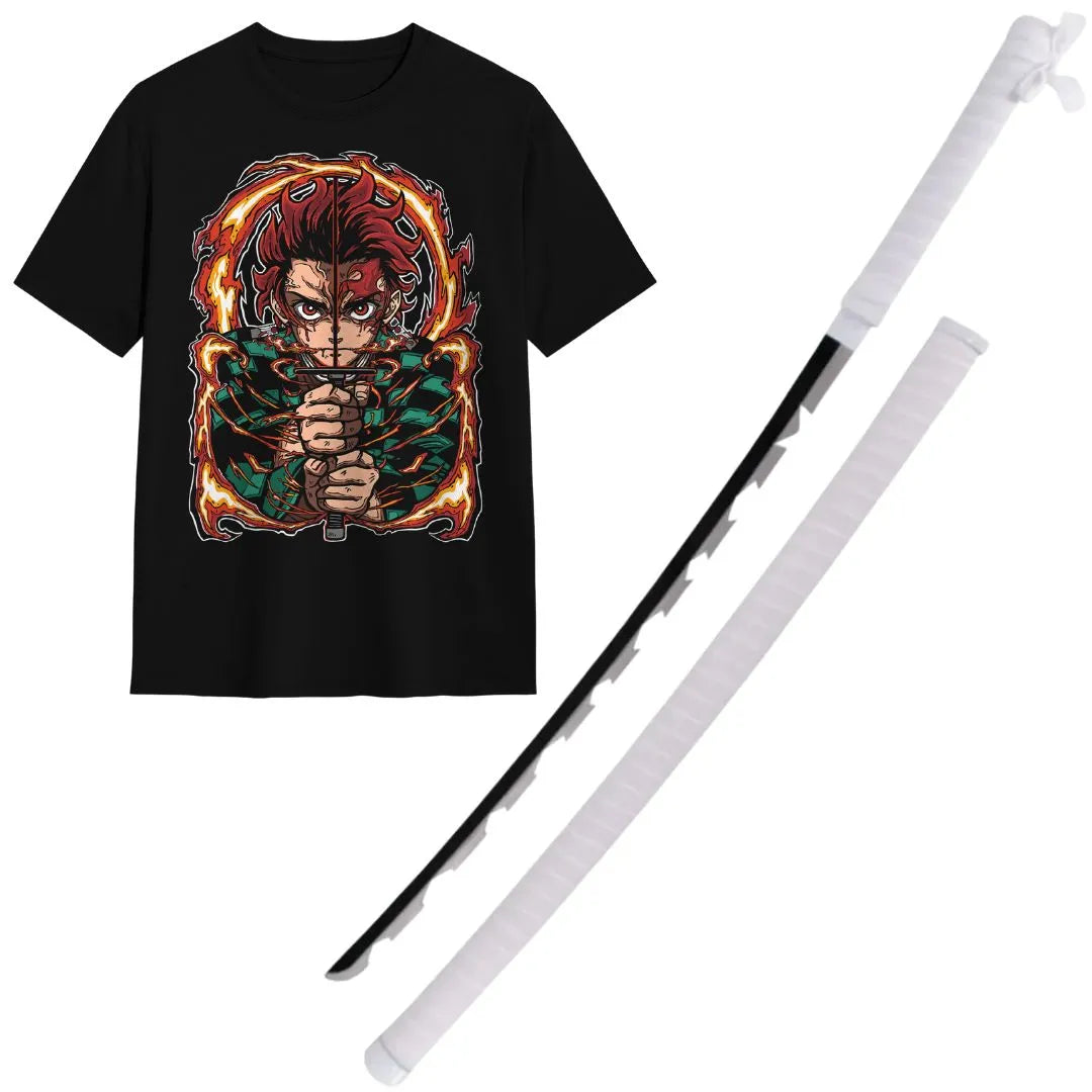 Pack Katana de Inosuke + Katanero + Caminseta Tanjiro