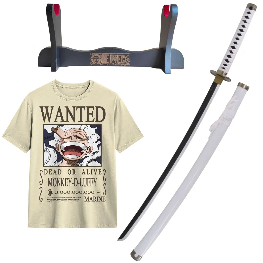 Pack Katana de Zoro Wado + Katanero + Caminseta Luffy