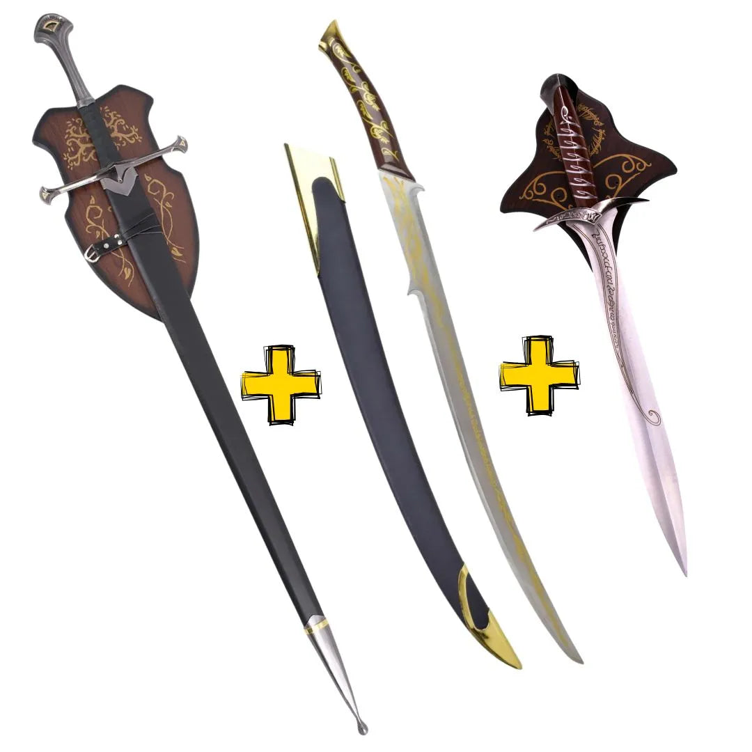 Imagen de Pack Tierra Media: Espada Andúril + Espada Dardo + Hadhafang parte de nuestra colección en Espadas y más, sitio oficial.