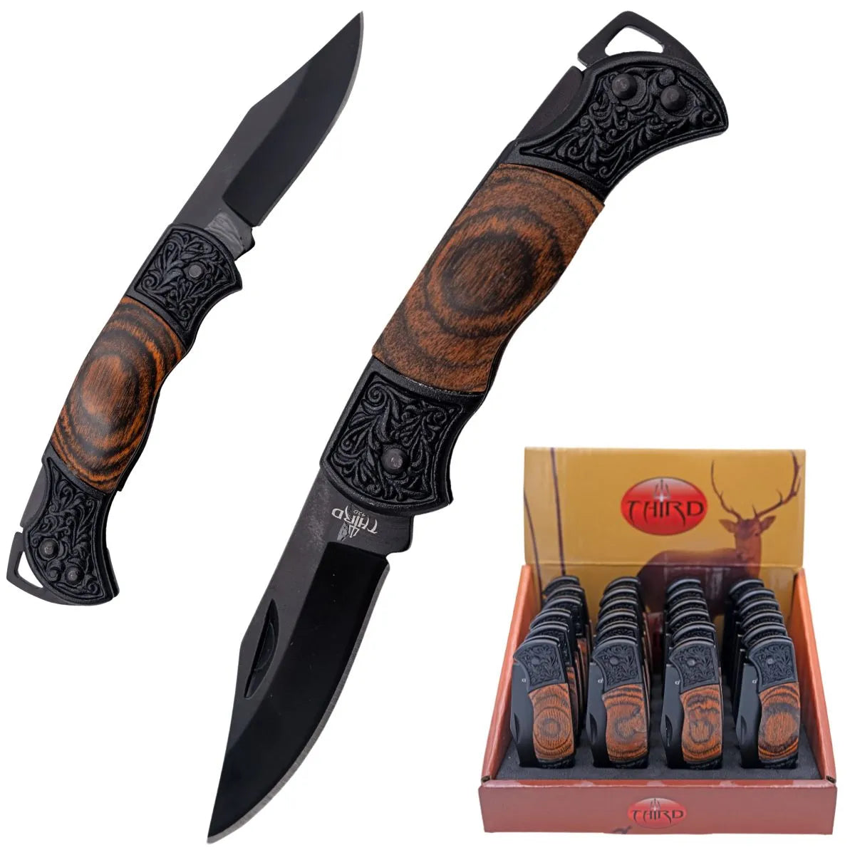 Pack de 24 Navajas Third con Hoja Negra 5.6 cm - estamina