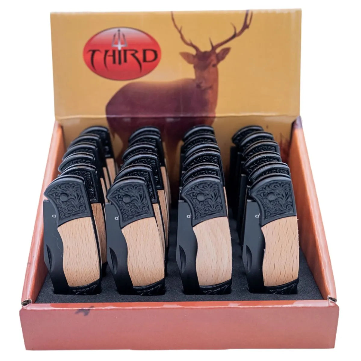 Pack de 24 Navajas Third con Hoja Negra 5.6 cm - arce