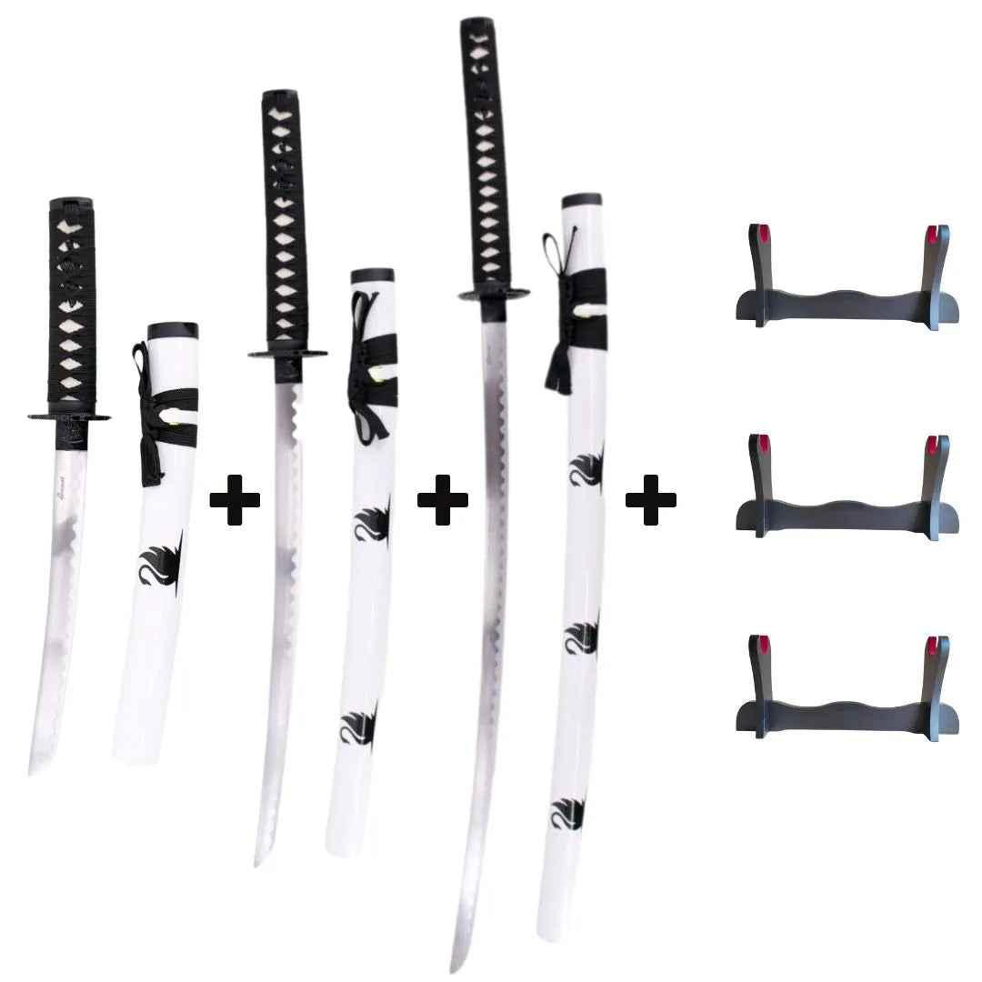 Pack de Katanas de Acero Cisne Negro con Expositor