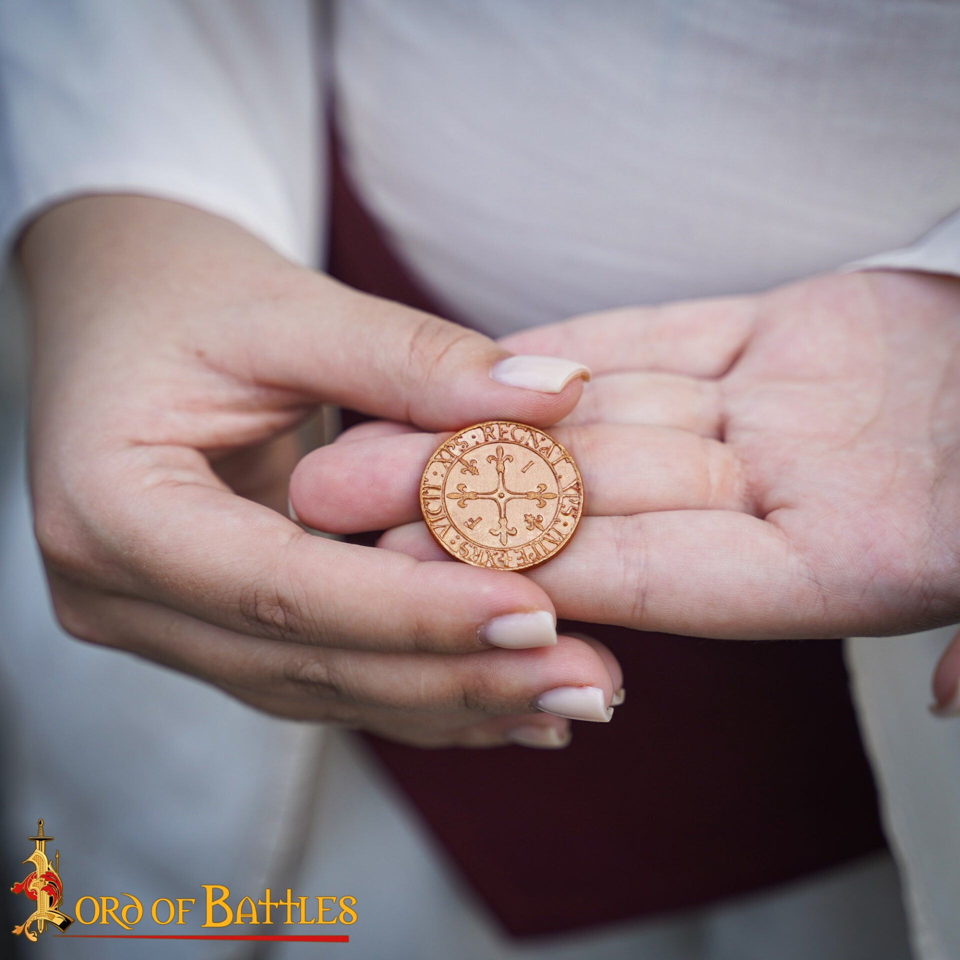 Monedas de Bronce Macizo de Inspiración Histórica con Motivos de Carlos Vii de Francia - Imagen 1