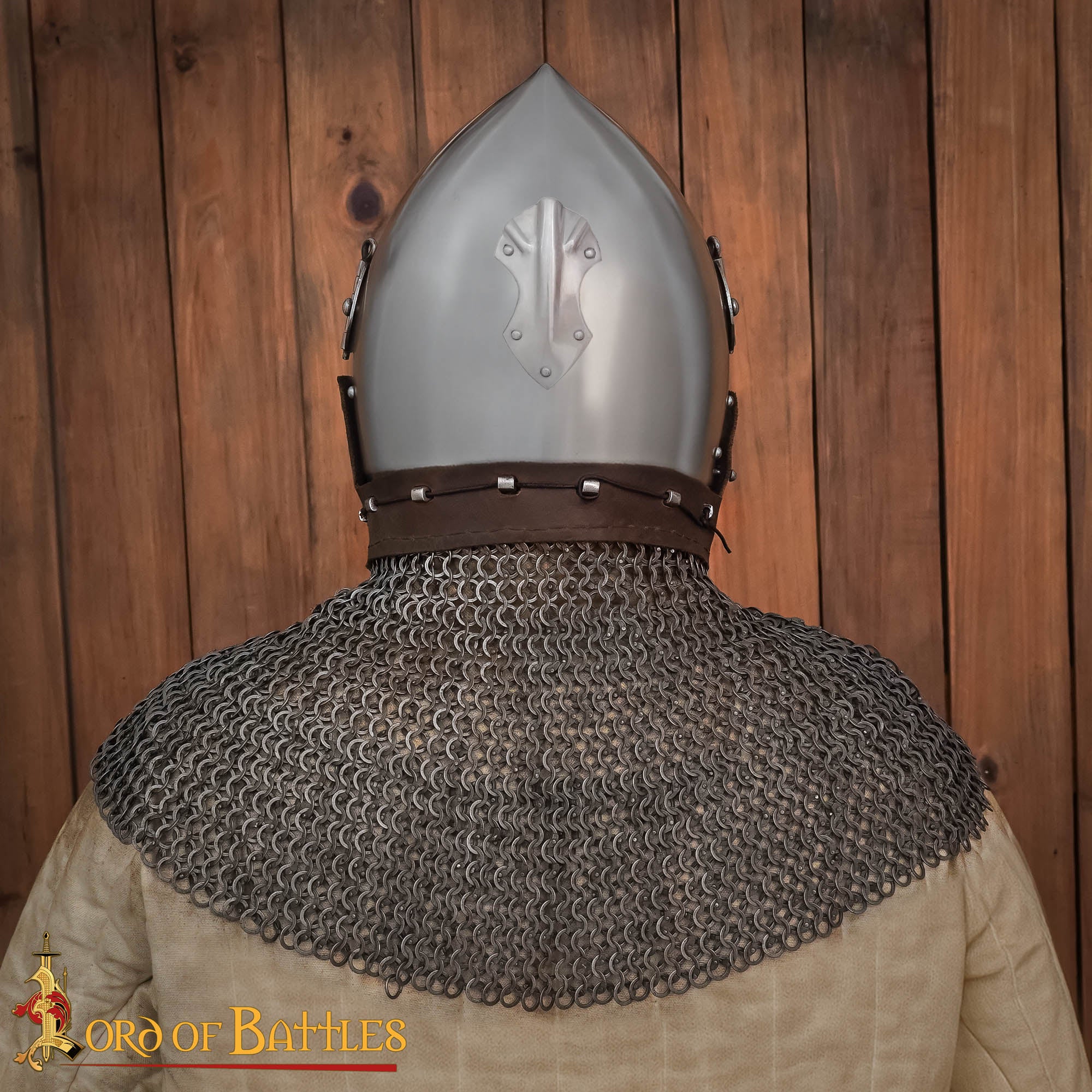 Aventail de Cota de Malla Remachada con Cinta de Cuero-anillos Redondos de 10 Mm, Acero Dulce Calibre 16 - Imagen 5