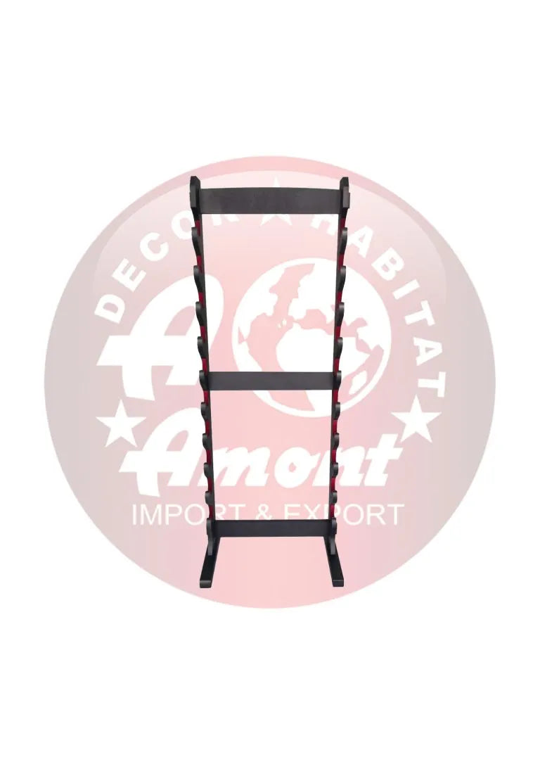 Soporte de Pie para Katanas en Madera Negra y Terciopelo Rojo – 10 o 24 Piezas