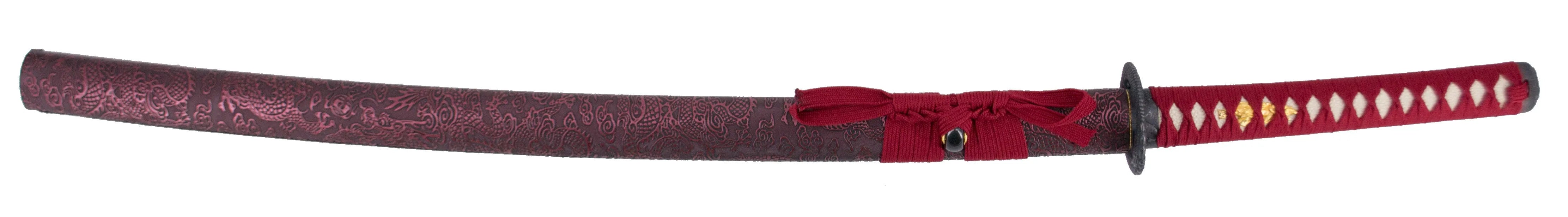 Imagen de Katana funcional afilada roja s6037 parte de nuestra colección en Espadas y más, sitio oficial.