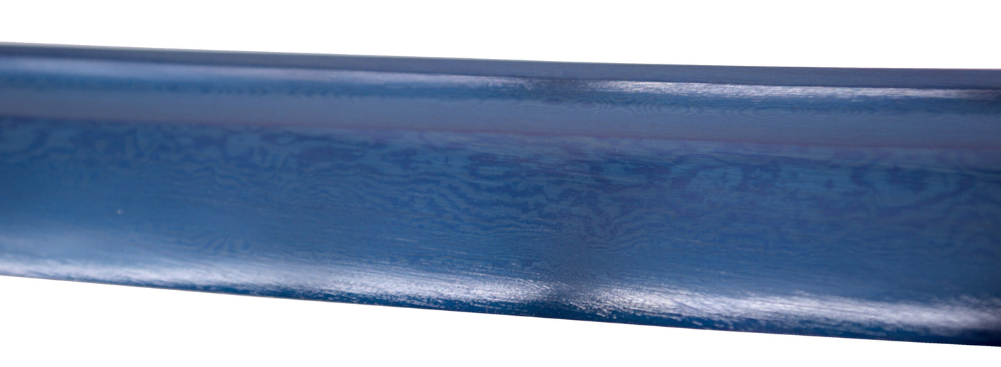 Katana funcional afilada de acero de damasco azul s6039