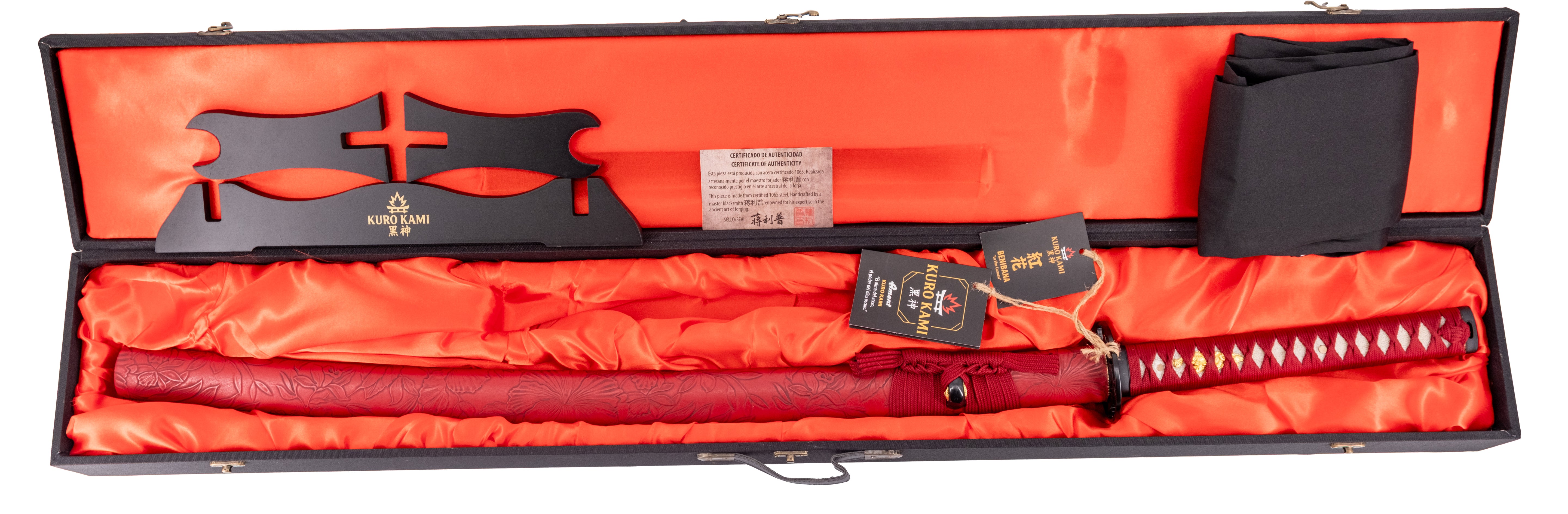 Katana Funcional Kuro Kami Benibana – Damasco 800 Capas