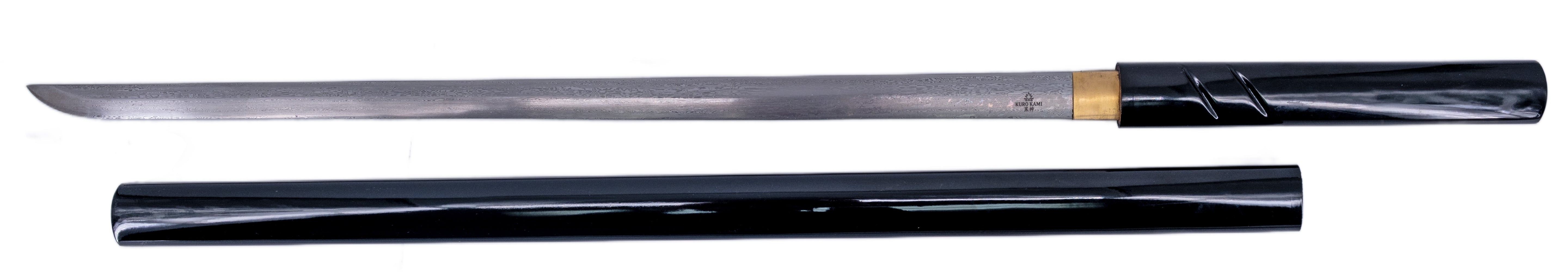 Katana Shirasaya Funcional Kuro Kami Sumi - Acero Damasco