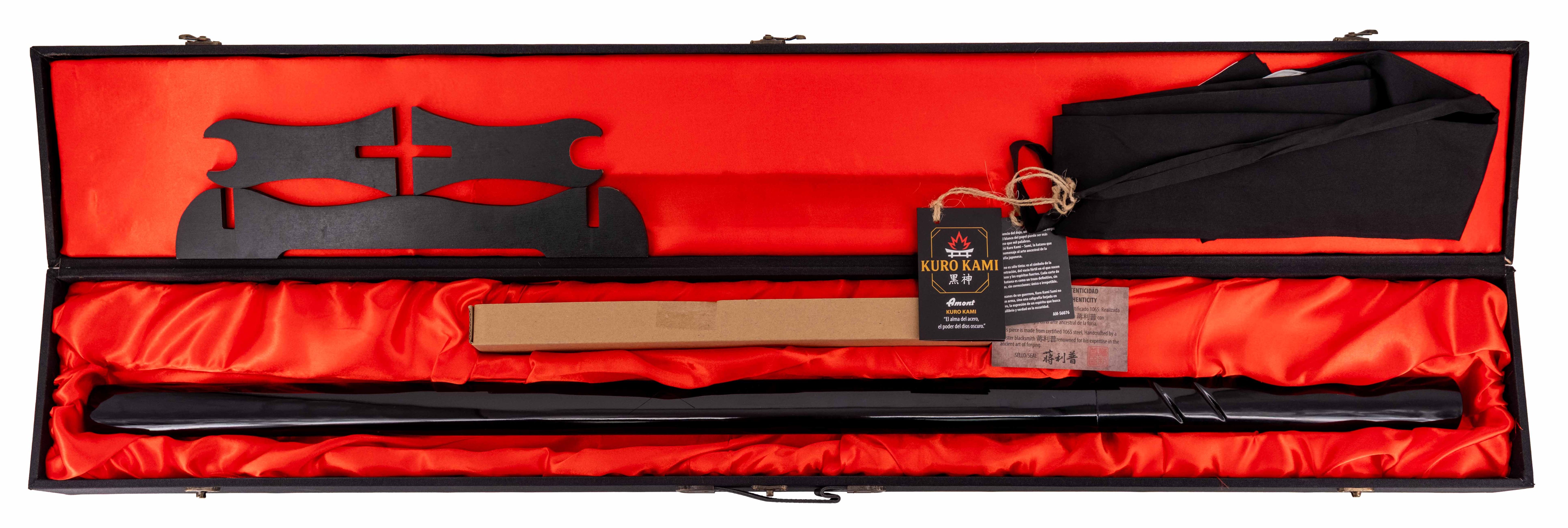 Katana Shirasaya Funcional Kuro Kami Sumi - Acero Damasco