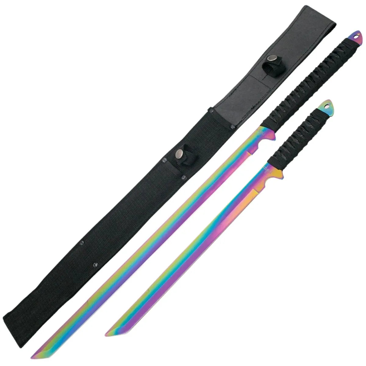 Set de Dos Machetes Third con Hoja Rainbow Bañada en Titanio