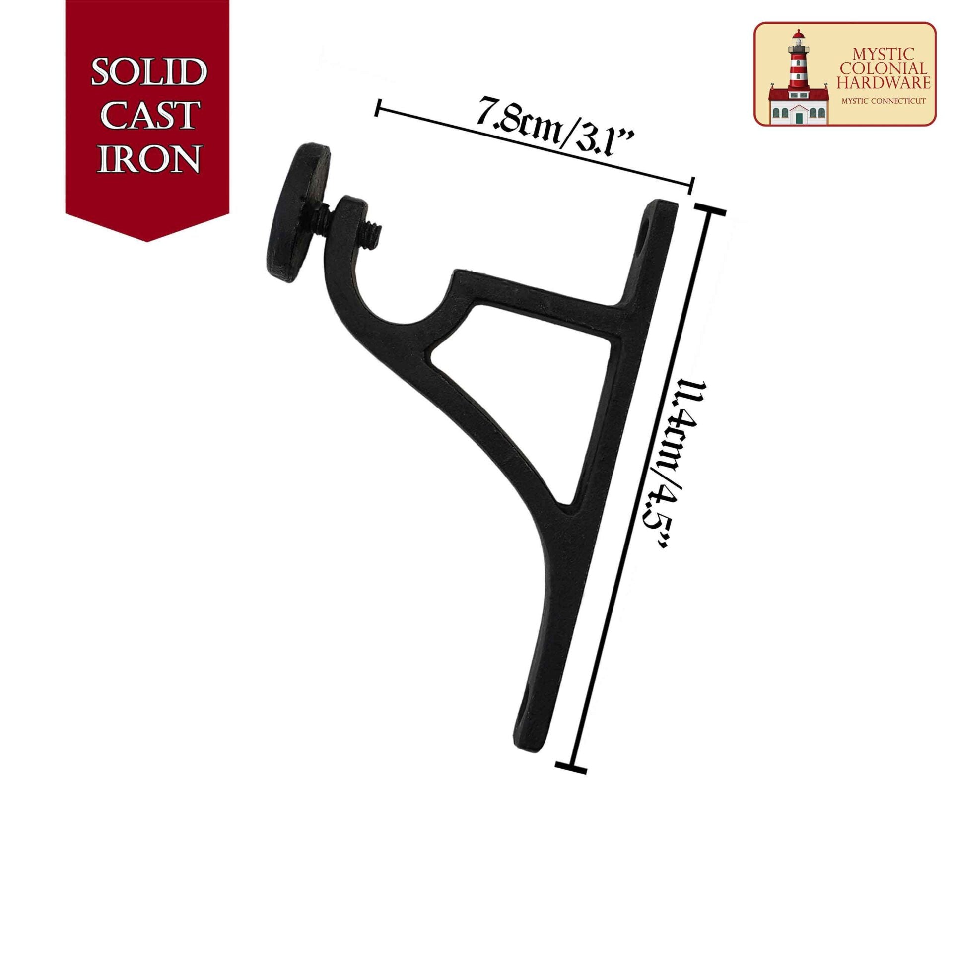 Soportes de Barra de Cortina Ajustables Góticos de Alta Resistencia - Soportes de Barra de Cortina de Montaje en Pared Verticales Negros para Persianas y Ventanas - Imagen 3