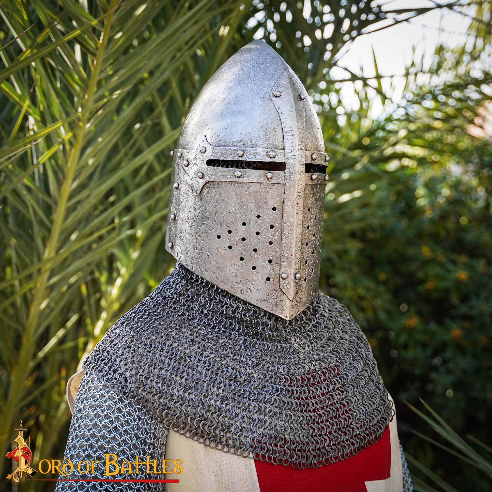 Sugarloaf Great Helm - Casco Cónico de Acero con Forro Acolchado - Imagen 2