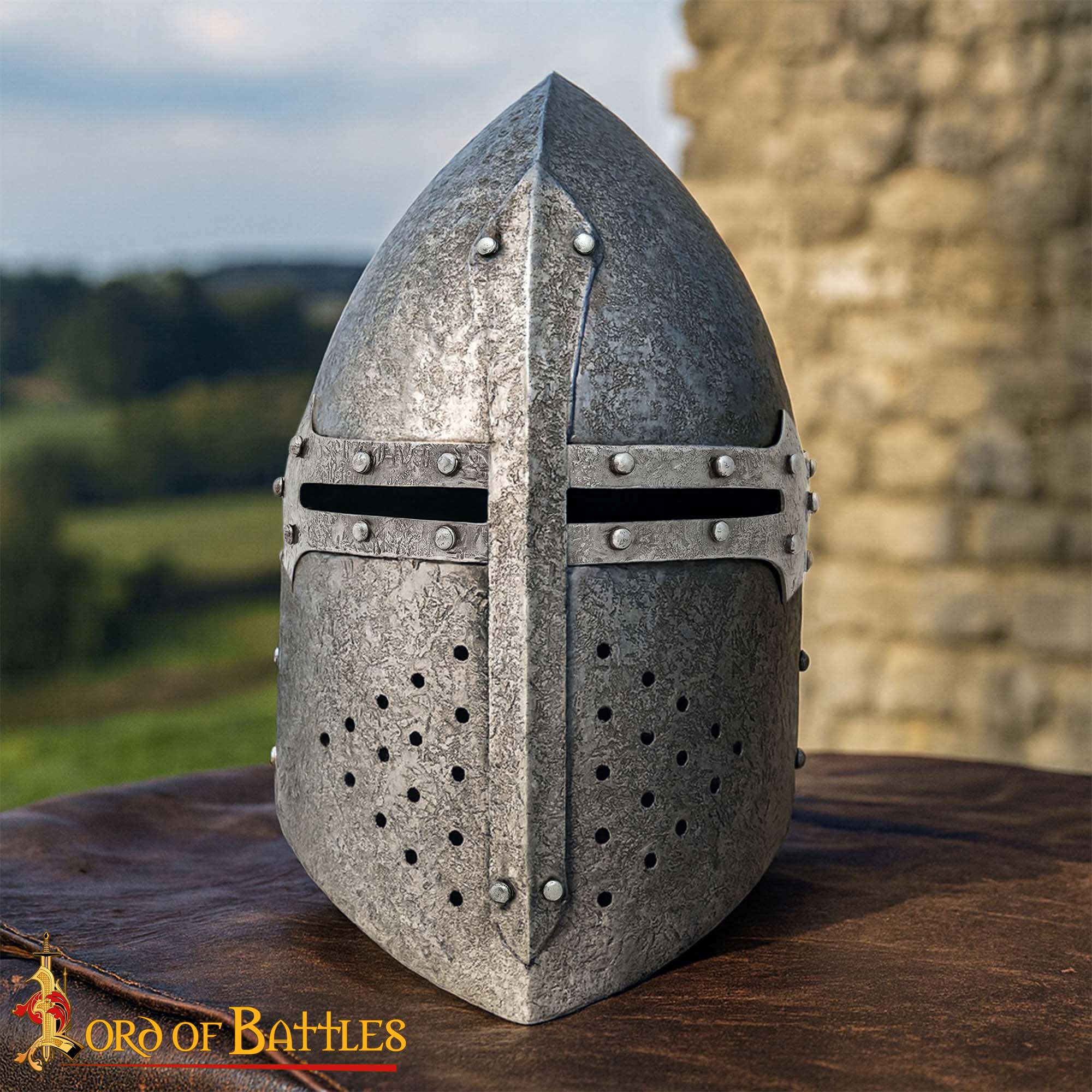 Sugarloaf Great Helm - Casco Cónico de Acero con Forro Acolchado - Imagen 1