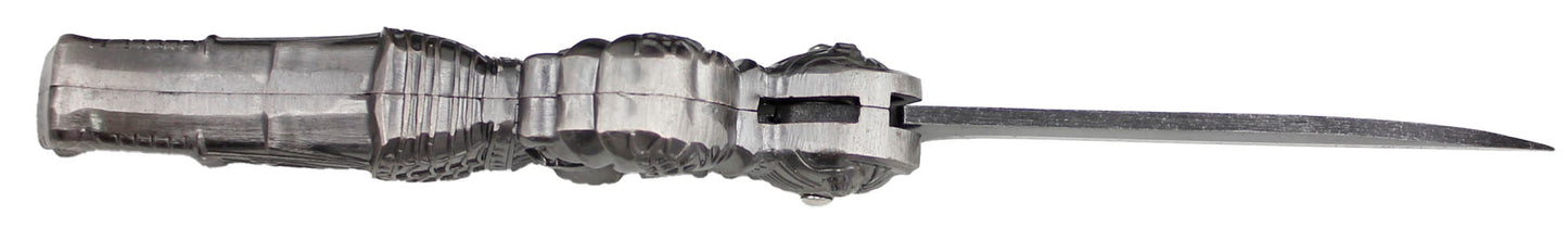 Navaja Third Guerrero Medieval - Mango Zamak y Hoja de Acero 420 en Varios Acabados
