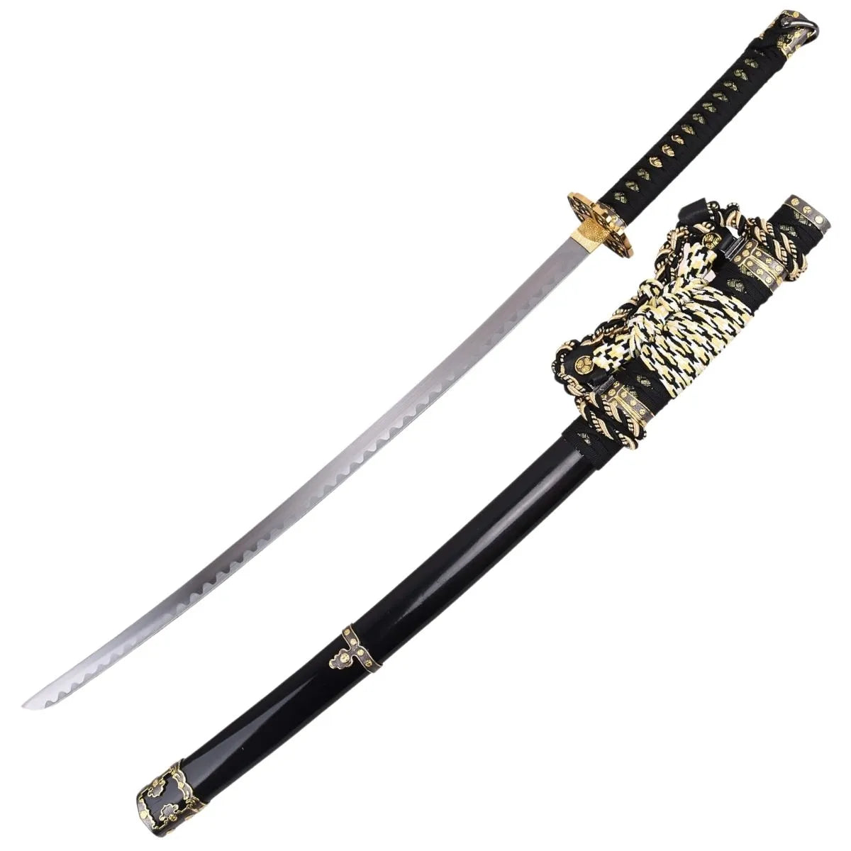 Tachi Decorativo Japonés de Estilo Clásico Lacado Negro