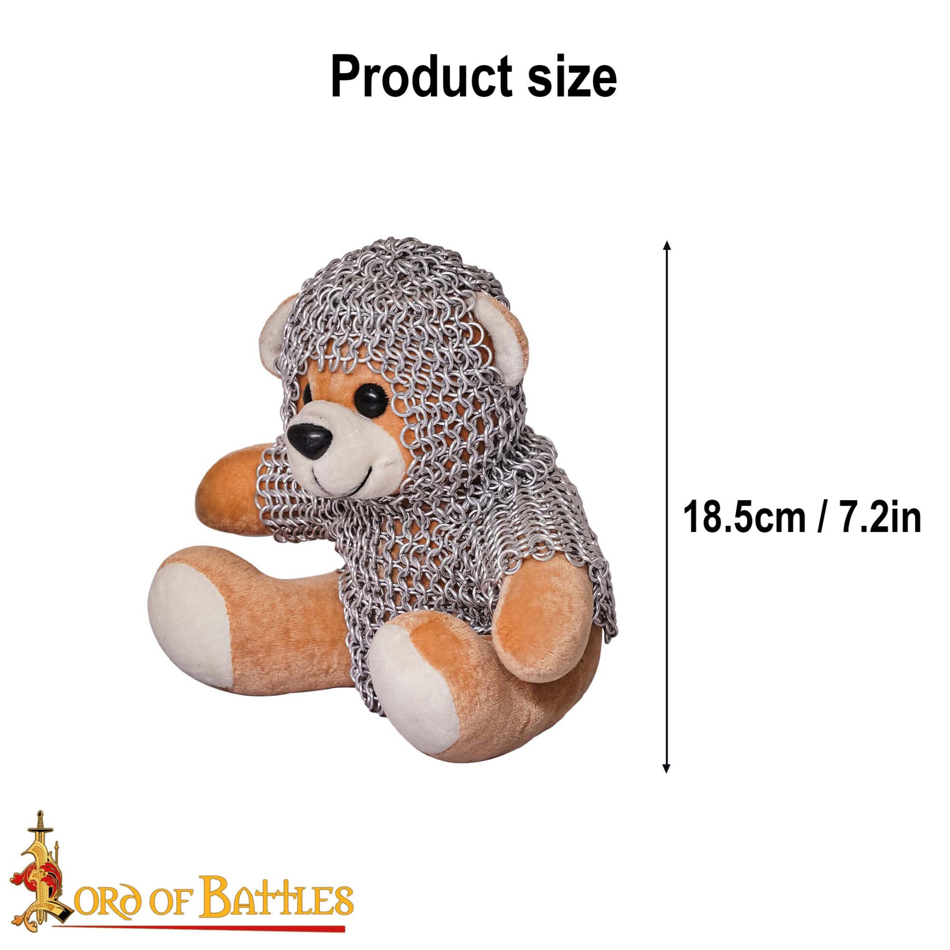 Osito Caballero con Cota de Malla - Oso Guerrero con Cota de Malla de Aluminio Anodizado de 6 Mm 17g - Imagen 3