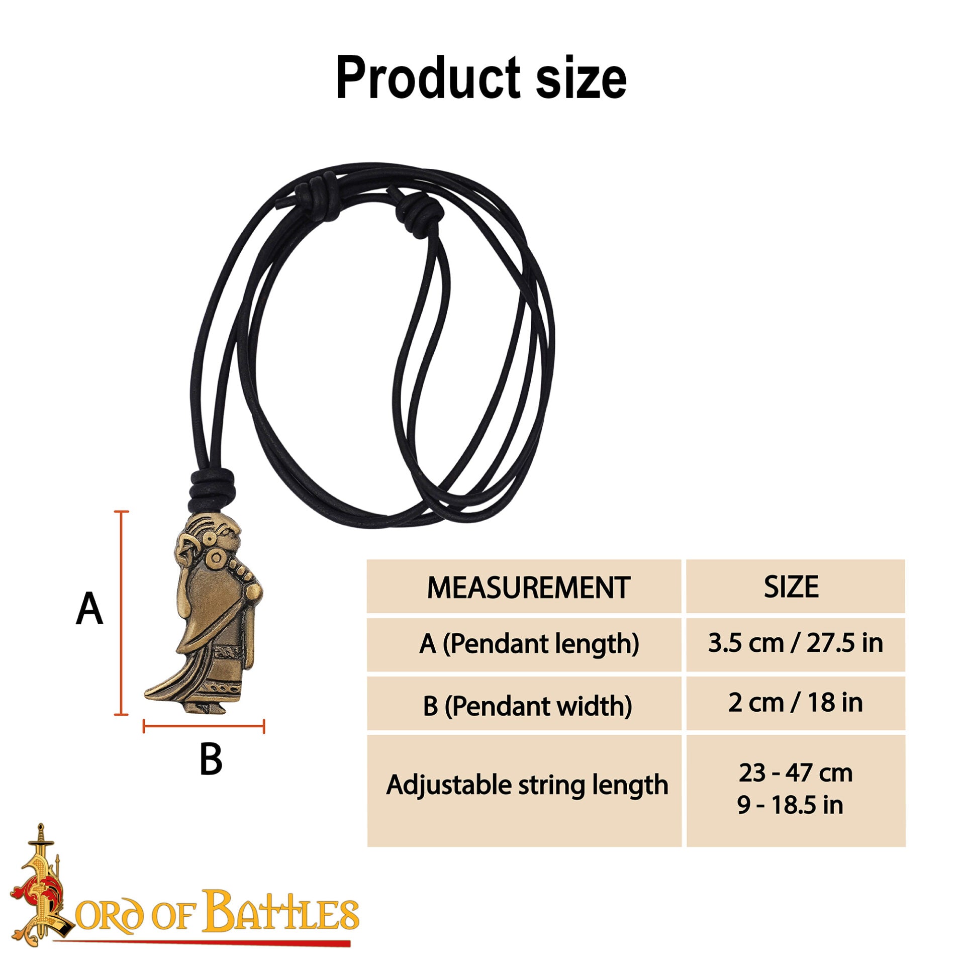 Collar de Latón - Colgante Valquiria Vikinga - Imagen 3