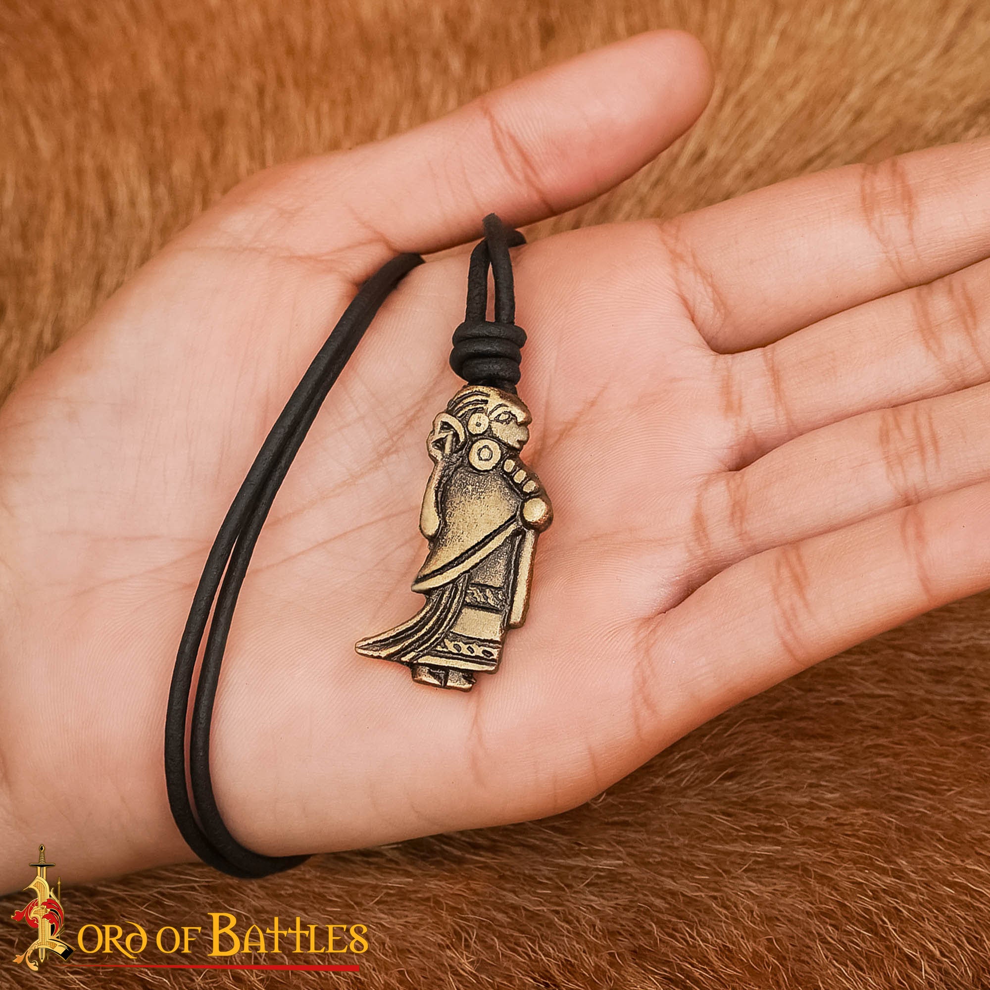 Collar de Latón - Colgante Valquiria Vikinga - Imagen 6