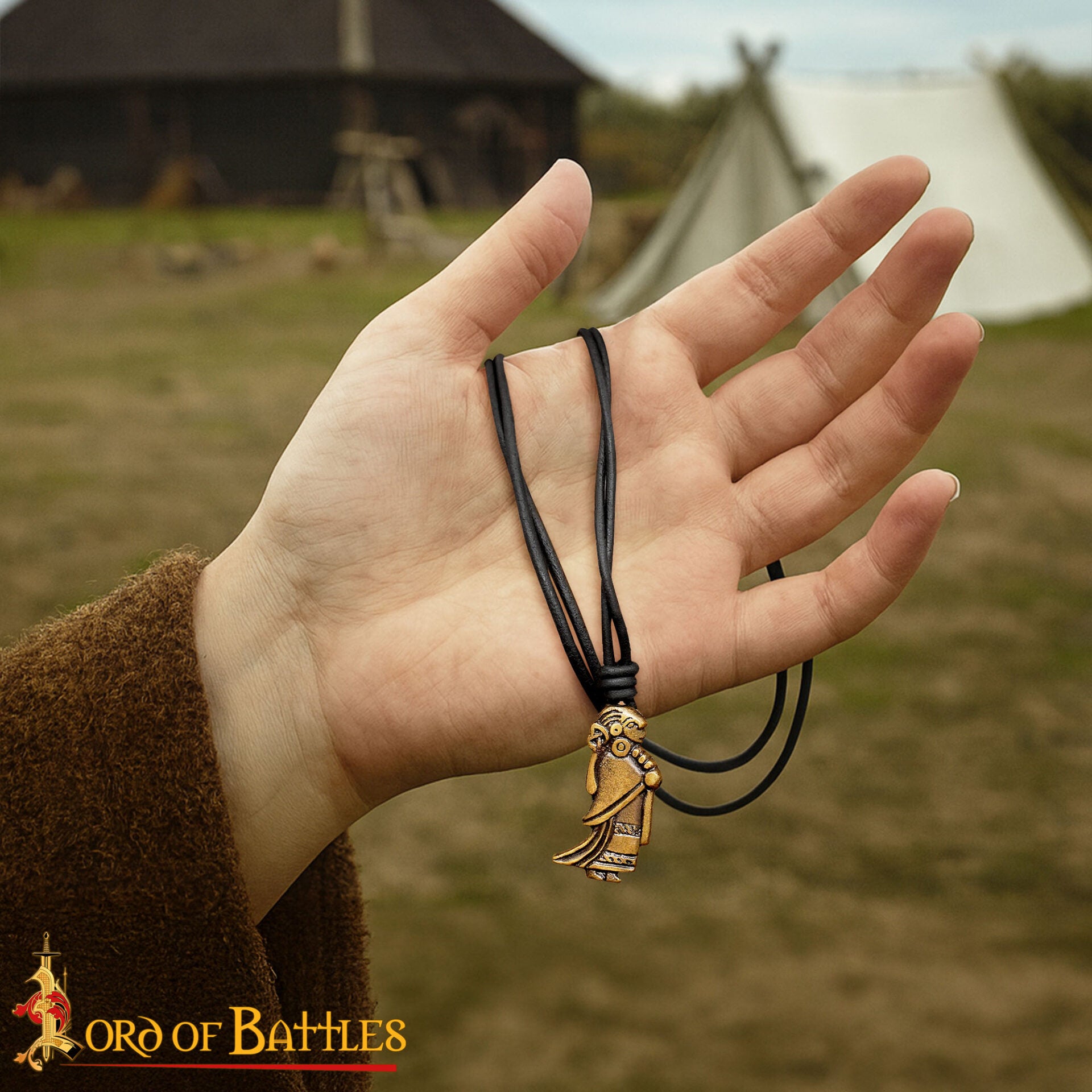 Collar de Latón - Colgante Valquiria Vikinga - Imagen 1