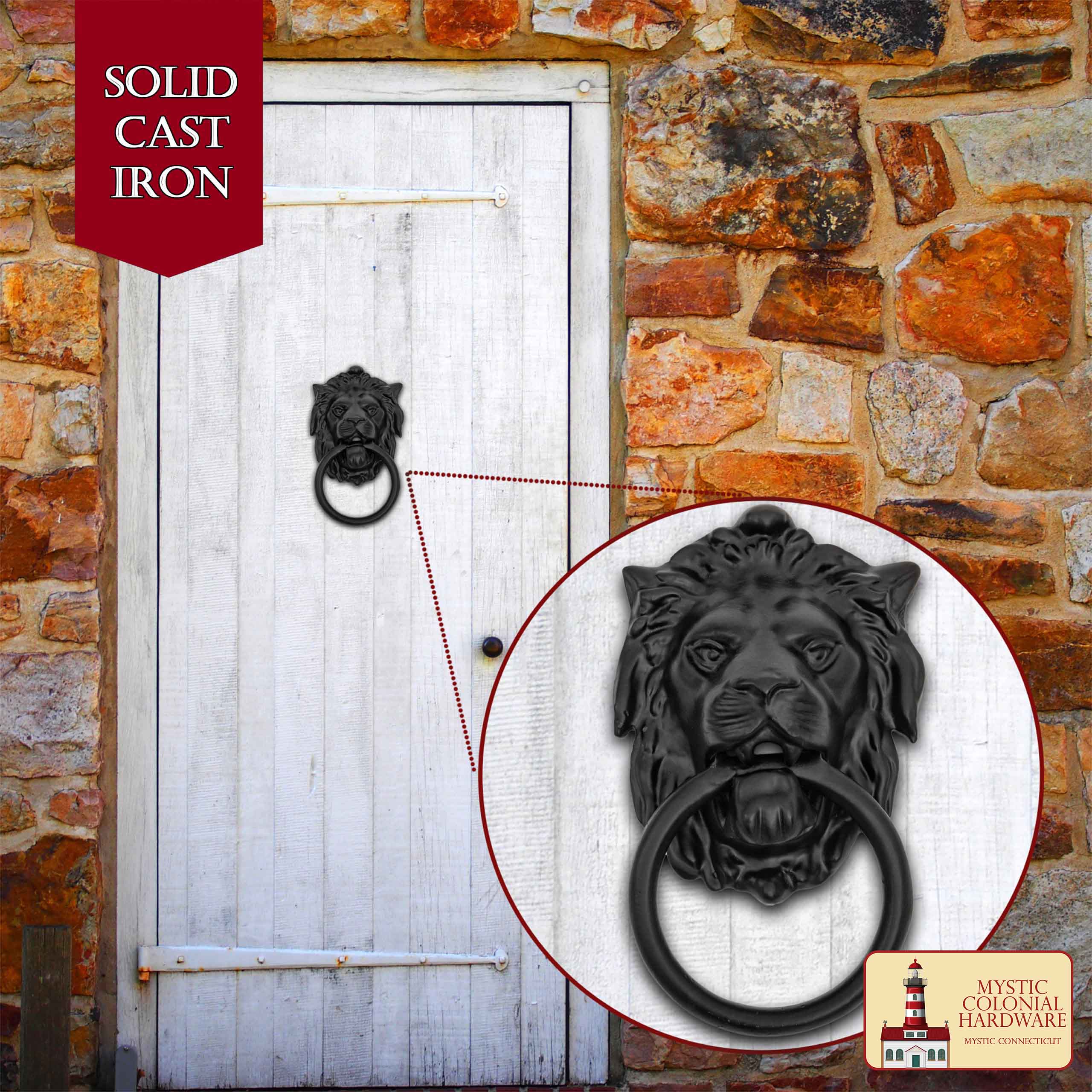 Authentic Vintage Lion Mouth Door & Gate Knocker Handle Pull Door Accessories Home Décor - Imagen 2