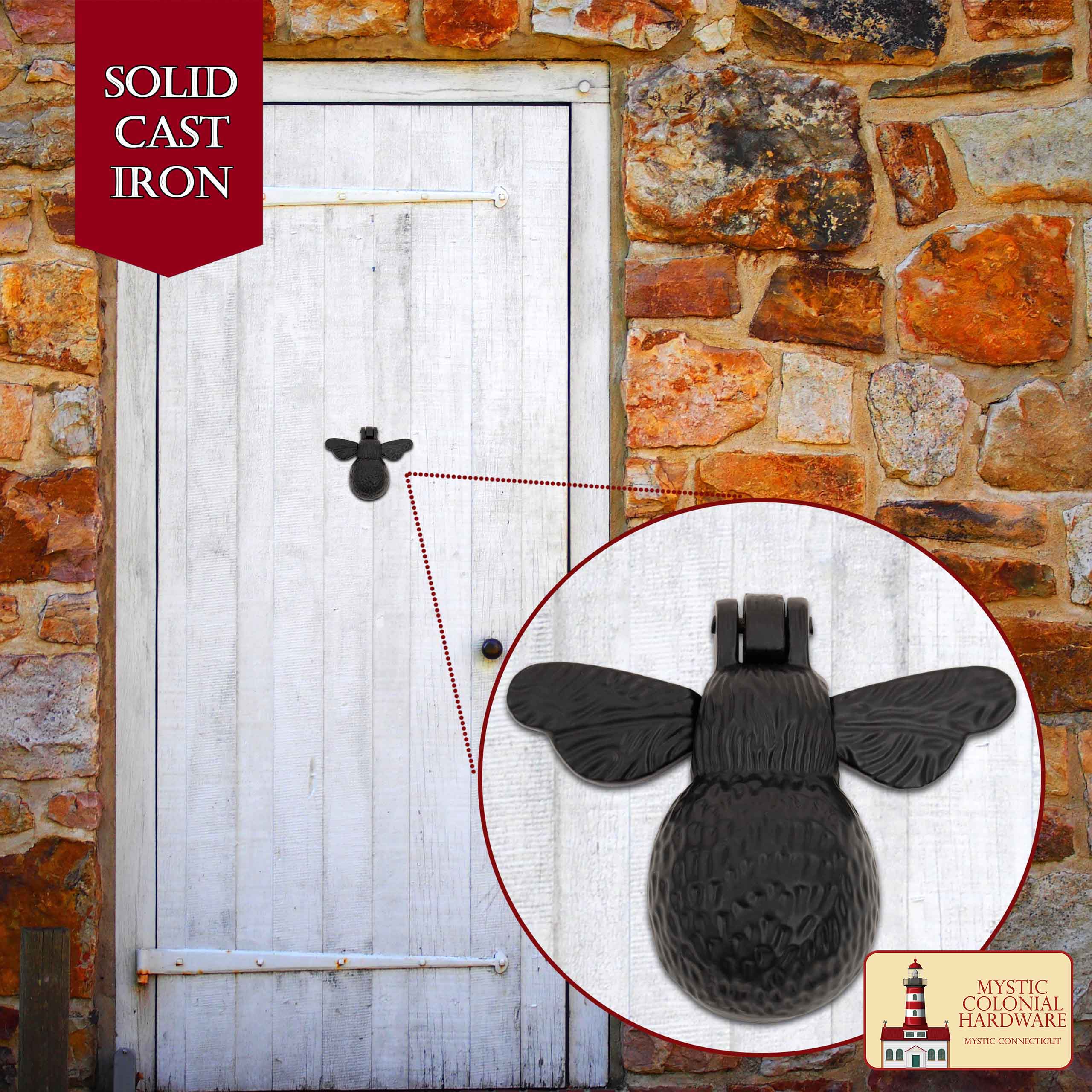 Abejorro Rústico de Hierro Fundido: Ideal para Ambientes Victorianos, Coloniales, Retro, Steampunk, Góticos, Barrocos y Medievales, (10,3x12,2) Cm - Imagen 2