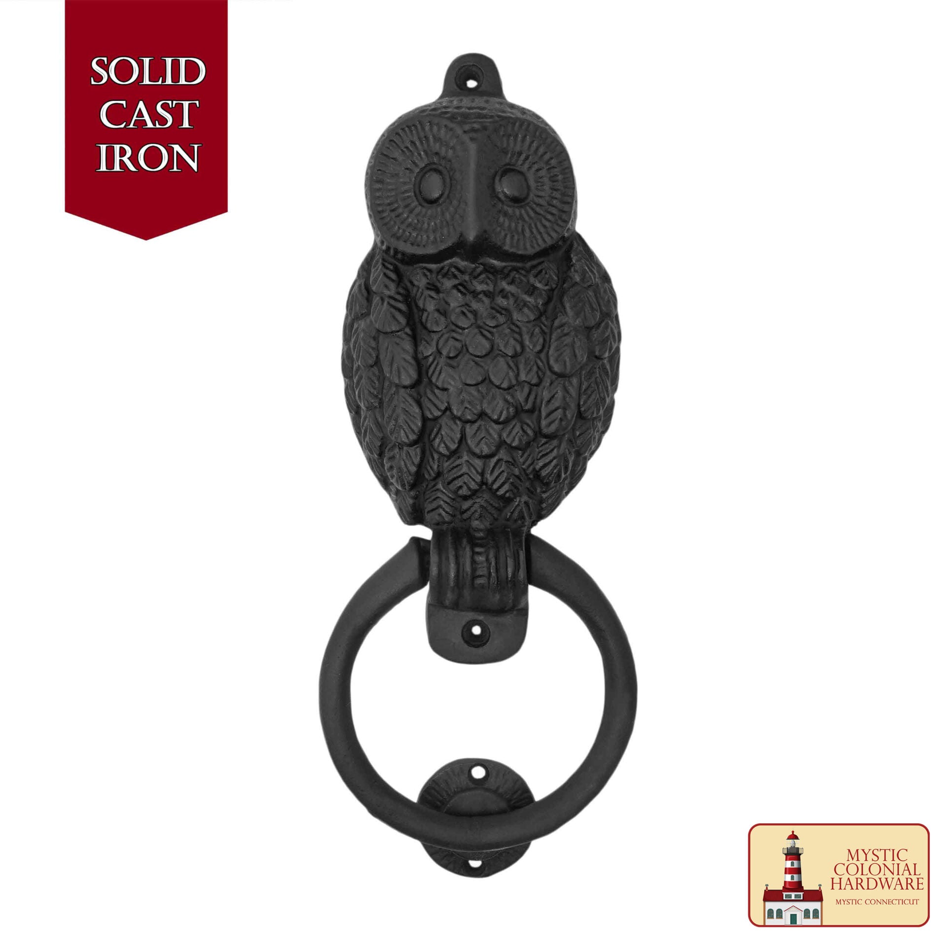 Búho Aldaba : Hierro Fundido Sólido Victoriano, Colonial, Retro, Steampunk, Gótico, Barroco Medieval - Imagen 4