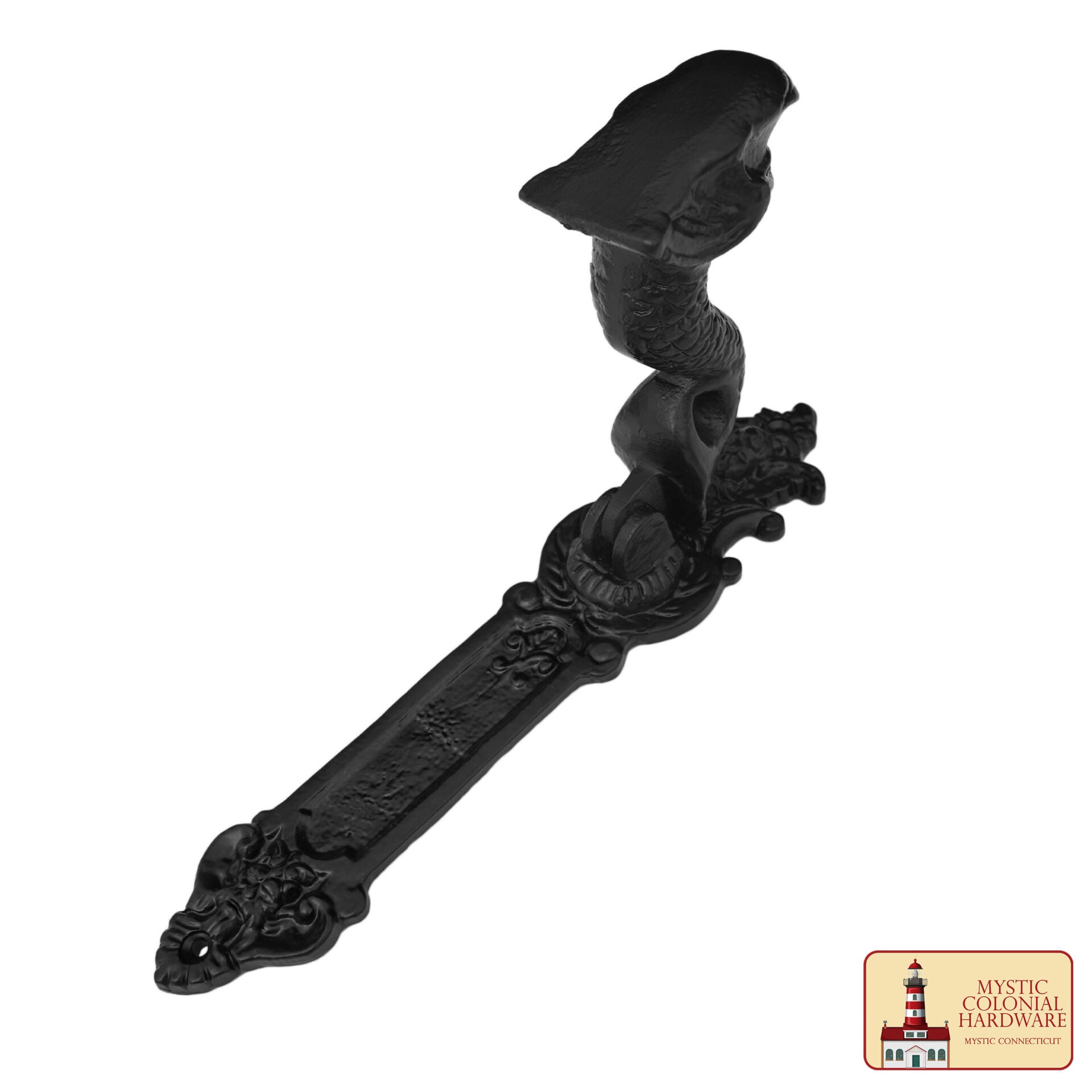 Aldaba Antigua para Puerta de Entrada con Revestimiento de Polvo Negro Hecho a Mano - Imagen 5