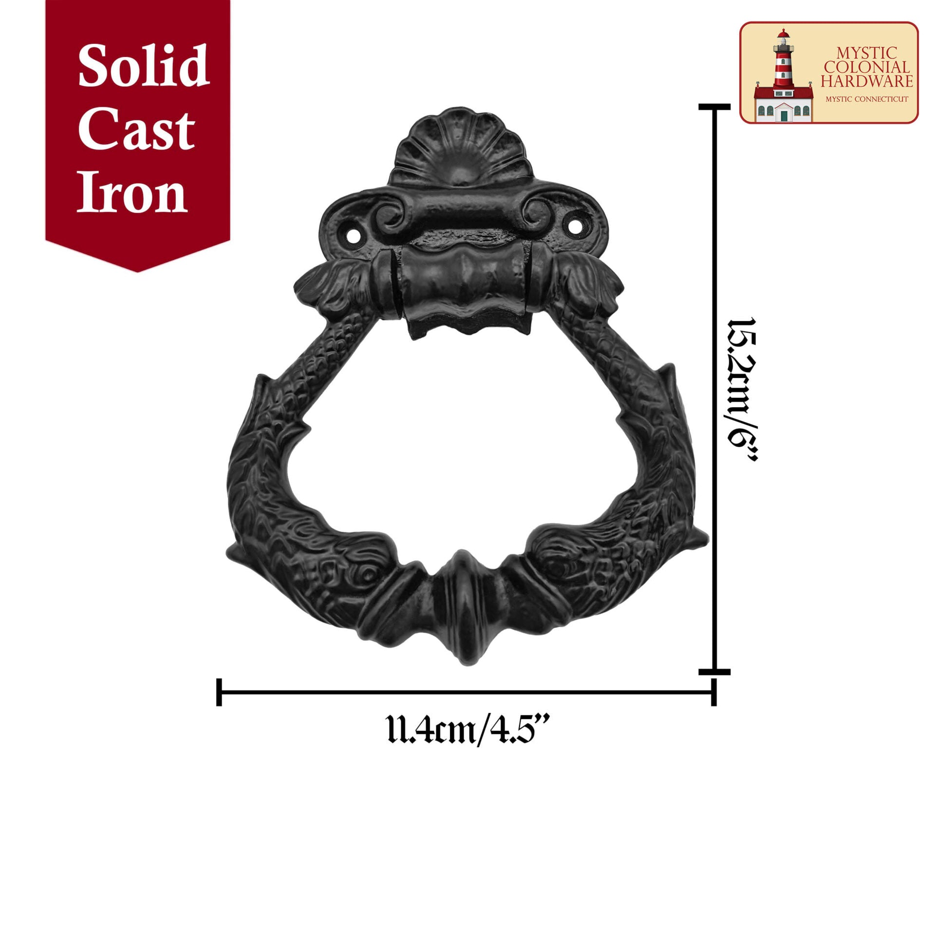 Aro Negro con Recubrimiento de Polvo Puerta de Entrada Artesanal Antiguo Aldaba - Imagen 3