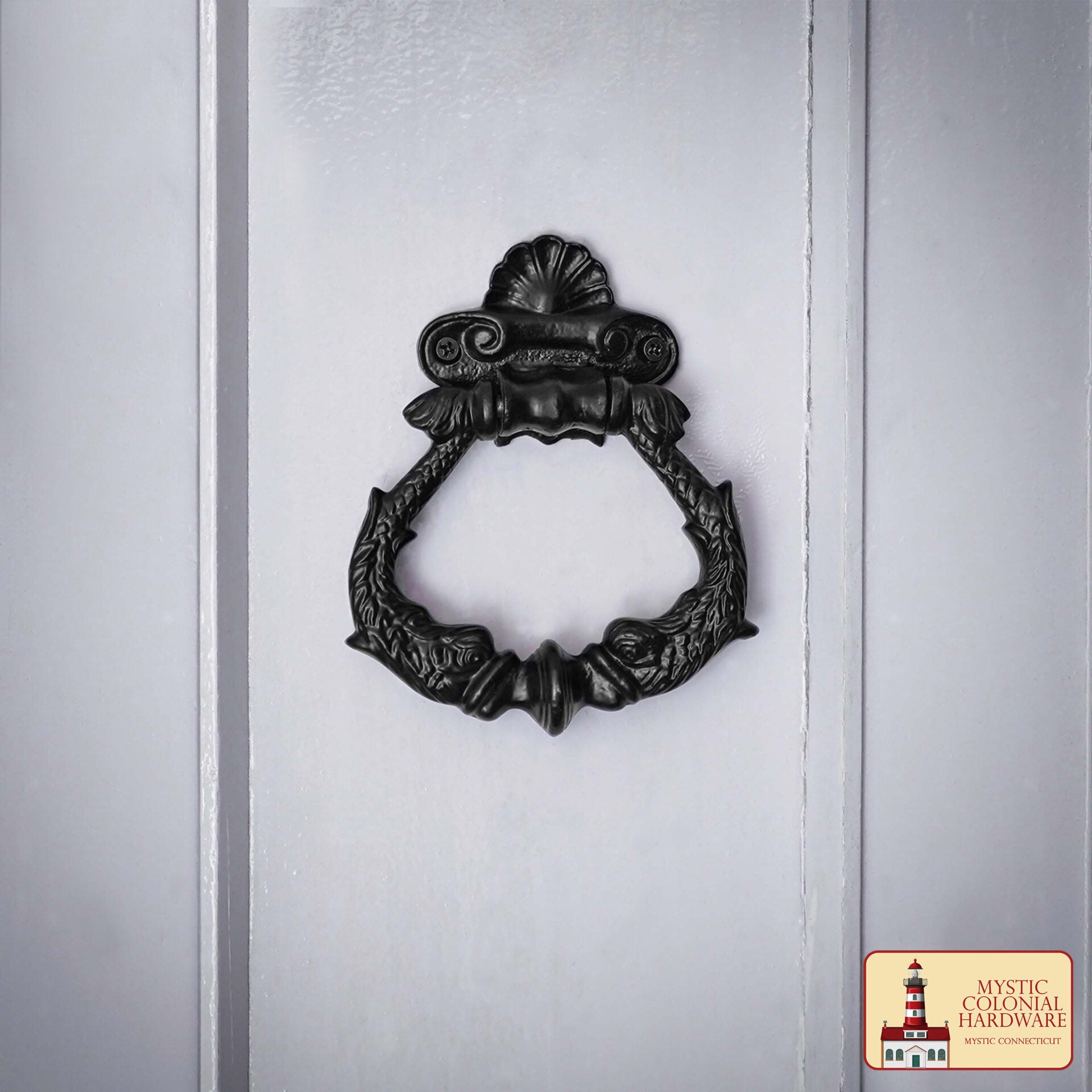 Aro Negro con Recubrimiento de Polvo Puerta de Entrada Artesanal Antiguo Aldaba - Imagen 1