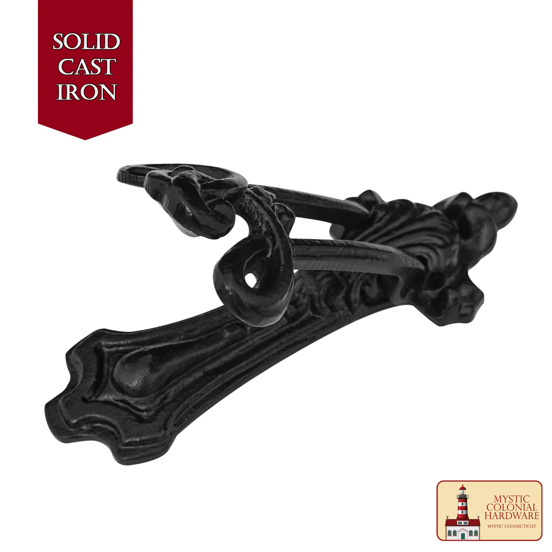 Puerta de Entrada Gótica con Revestimiento de Polvo Negro Aldaba Antigua Hecha a Mano - Imagen 4