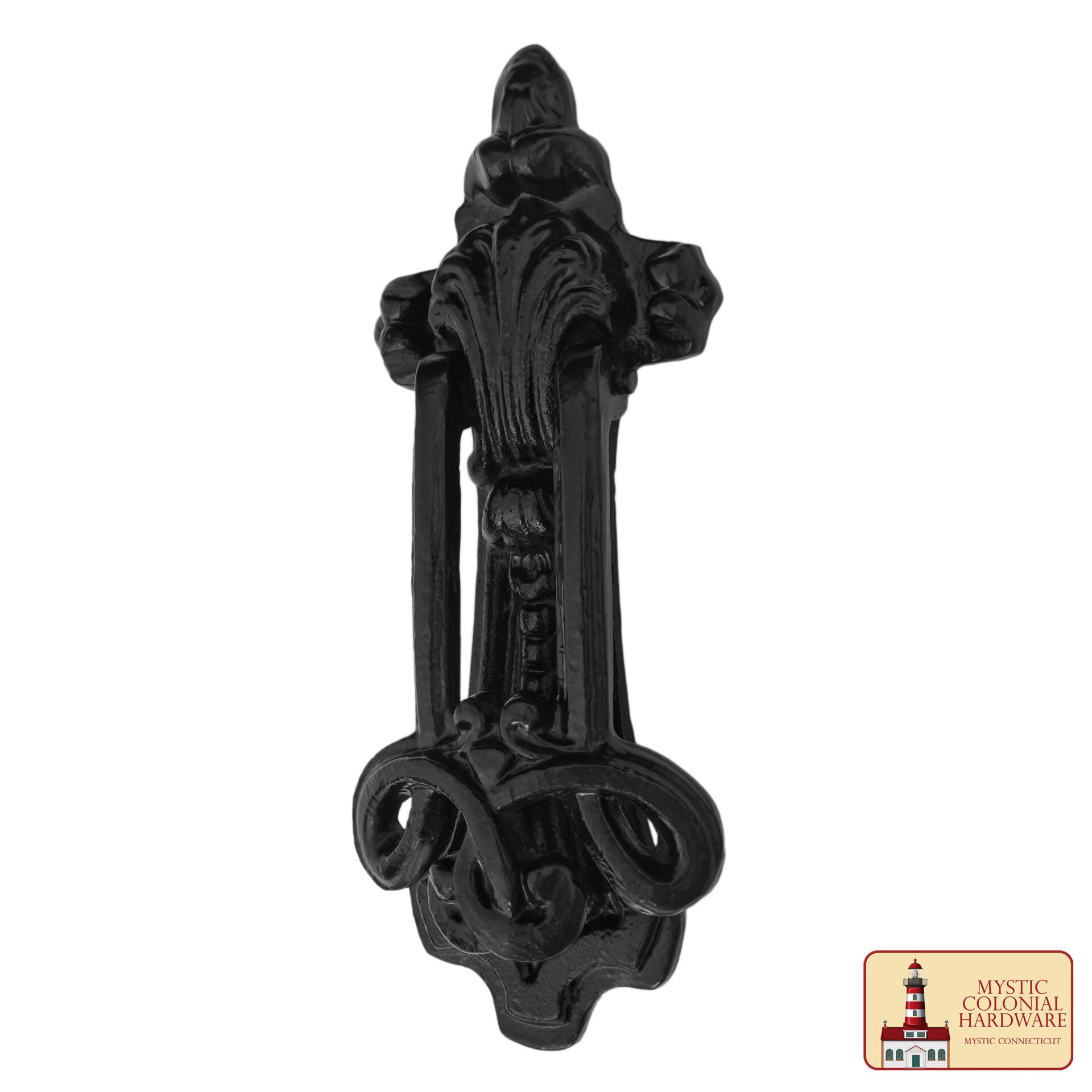 Puerta de Entrada Gótica con Revestimiento de Polvo Negro Aldaba Antigua Hecha a Mano - Imagen 1