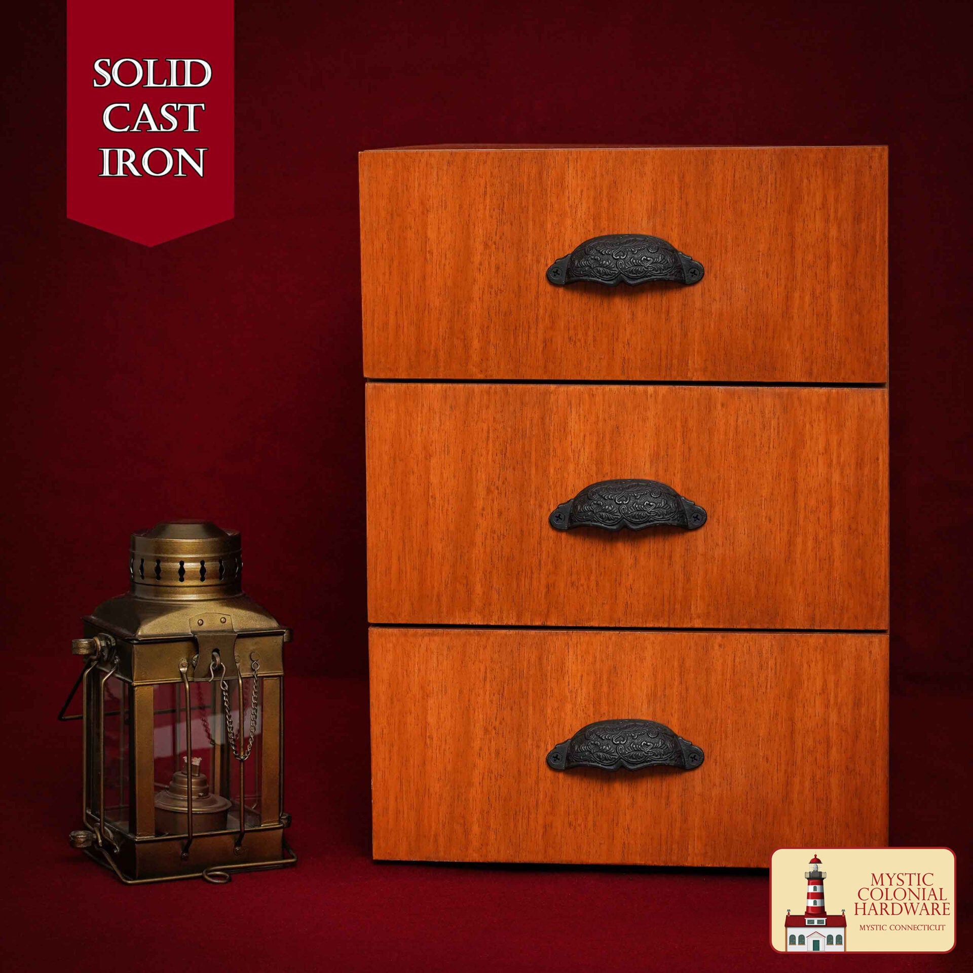 Juego de 4 Tiradores de Hierro Fundido Rústico: Ideal para Ambientes Victorianos, Coloniales, Retro, Steampunk, Góticos, Barrocos y Medievales, (10.5x3.5) Cm - Imagen 1