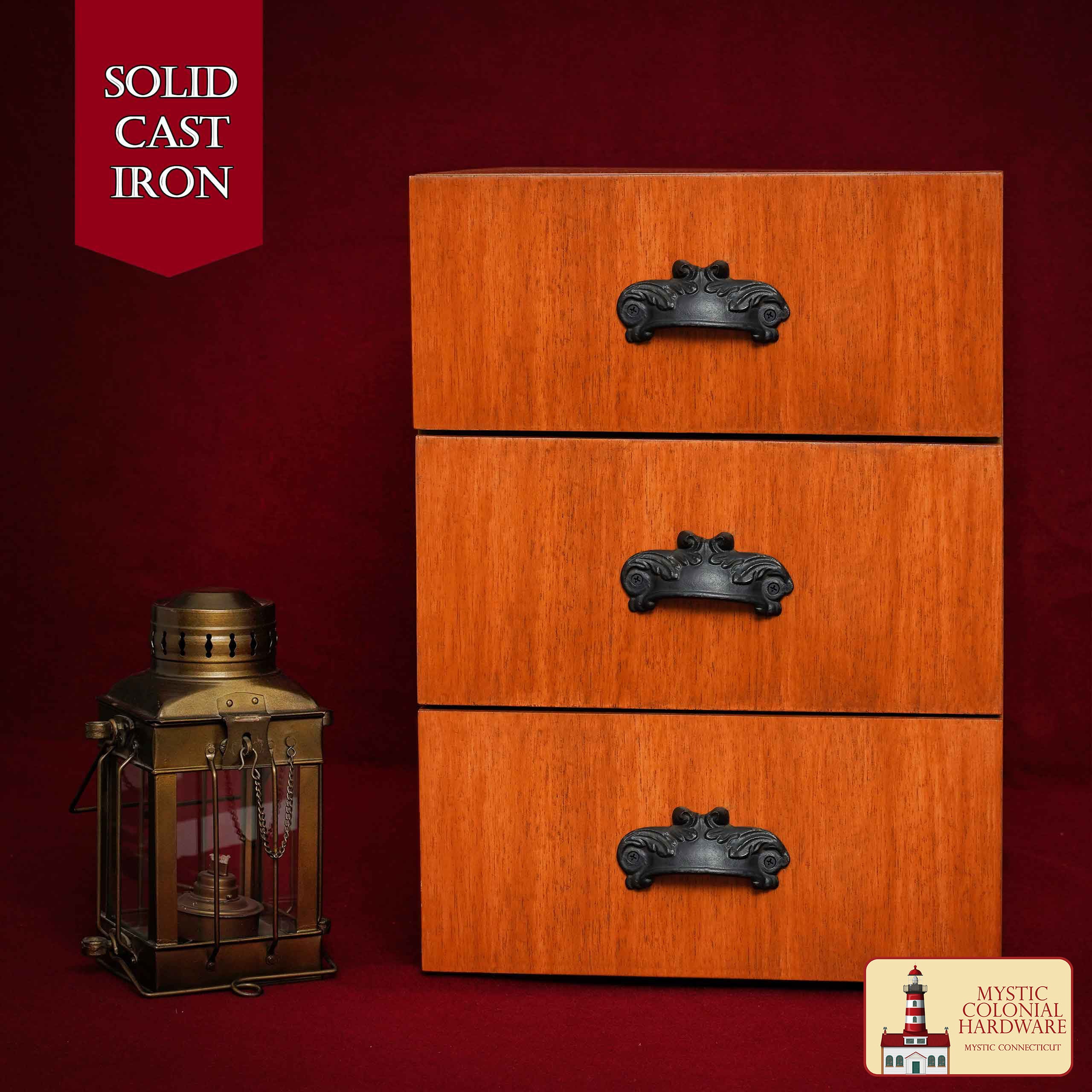 Juego de 4 Tiradores de Hierro Fundido Rústico: Ideal para Ambientes Victorianos, Coloniales, Retro, Steampunk, Góticos, Barrocos y Medievales, (10.3x5) Cm - Imagen 1