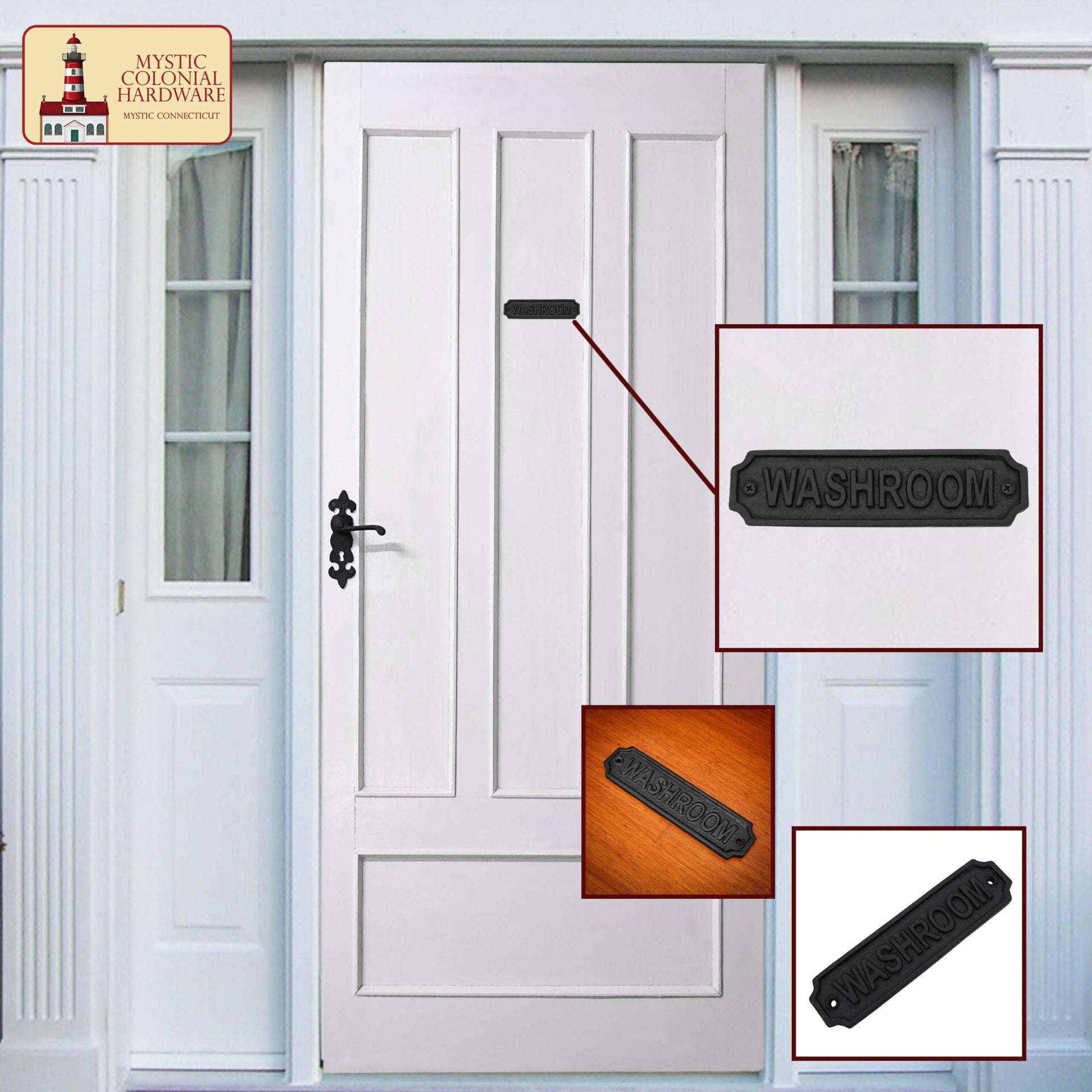 Hierro Forjado Macizo Letrero de Lavabo Vintage para Puertas Accesorio de Ferretería Hecho a Mano - Imagen 6